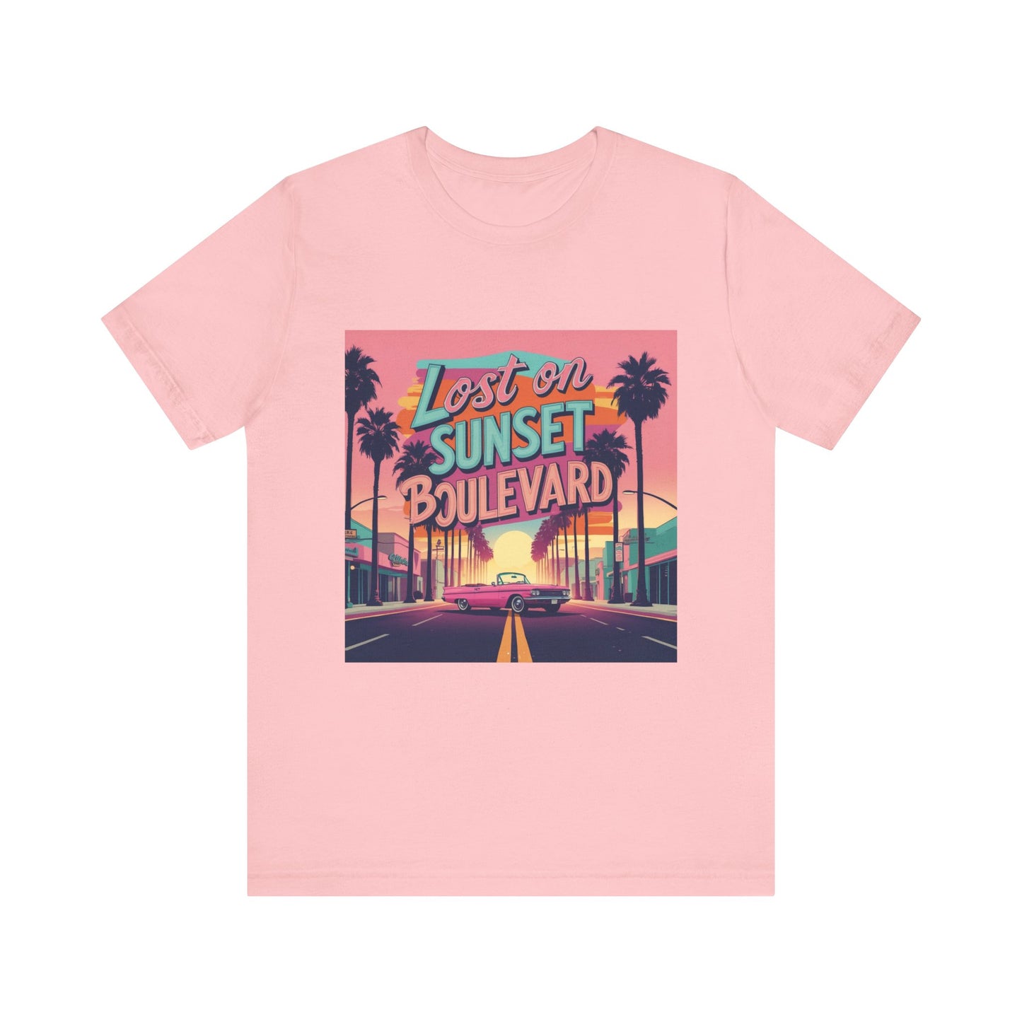 Retro Sunset Boulevard Tee - Unisex Jersey Short Sleeve T-Shirt, Vintage Vibe, Perfect for Summer, Road Trip Gift, Casual Wear, Beach Days
