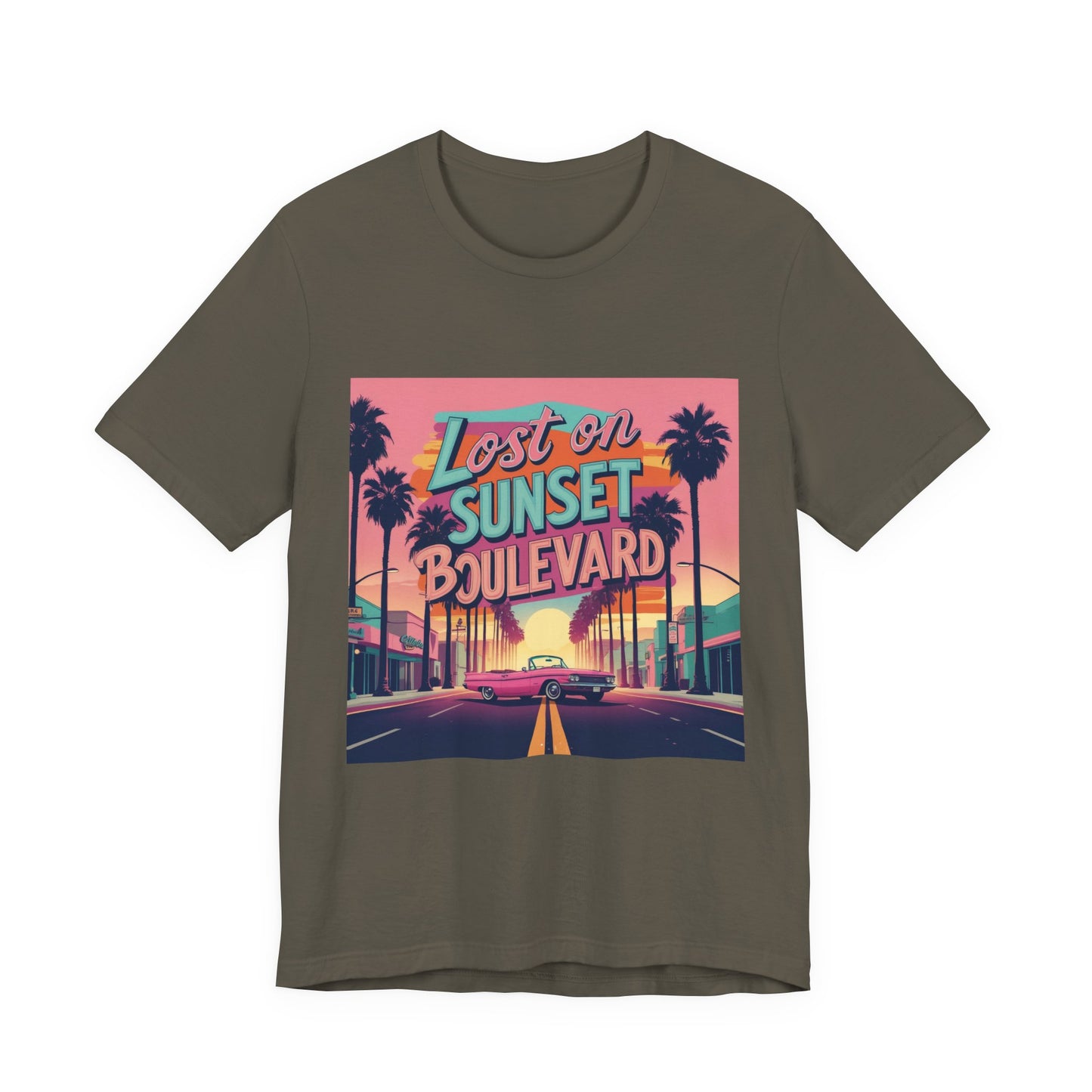 Retro Sunset Boulevard Tee - Unisex Jersey Short Sleeve T-Shirt, Vintage Vibe, Perfect for Summer, Road Trip Gift, Casual Wear, Beach Days