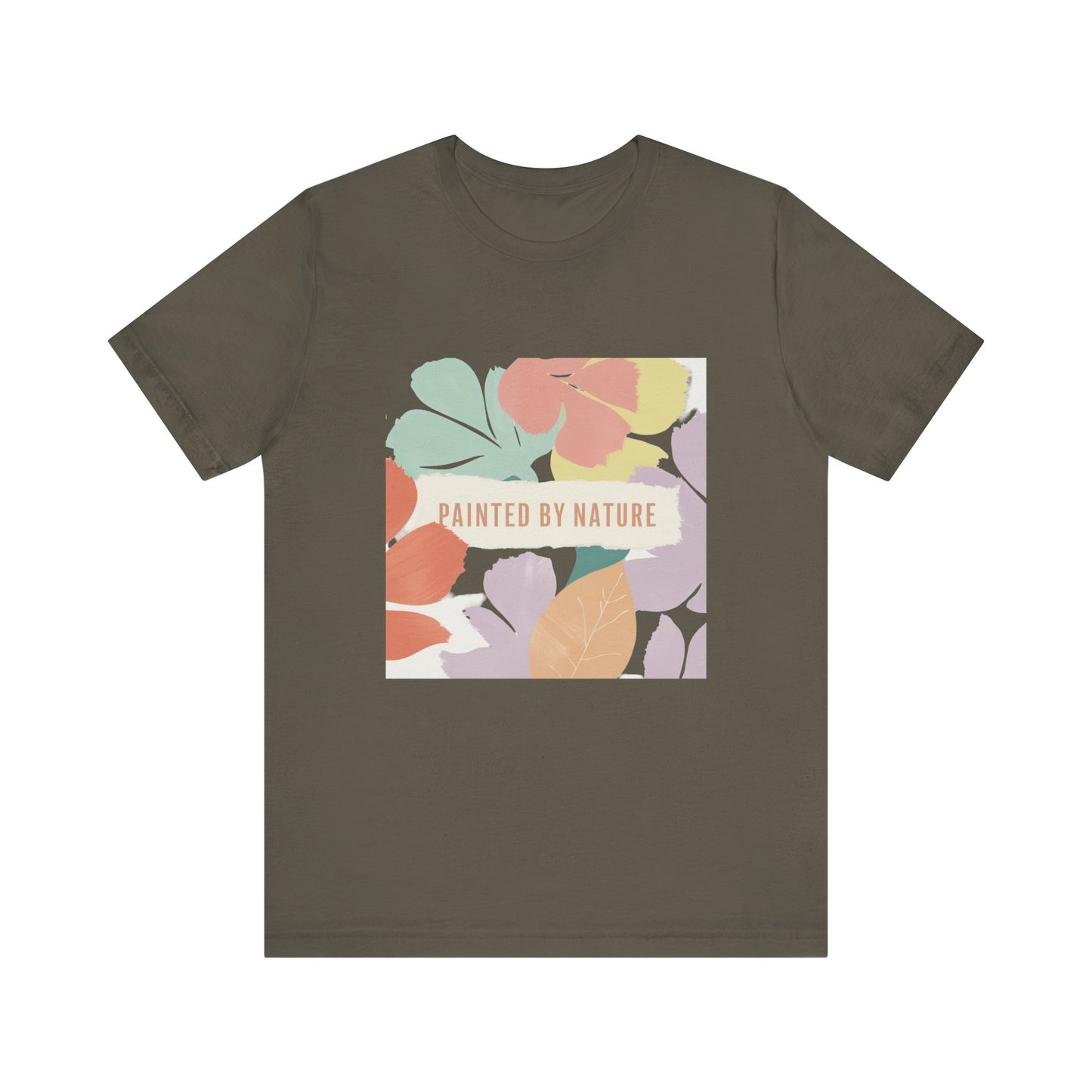 Nature-Inspired Short Sleeve Tee - Painted By Nature, Unisex Tee, Eco-Friendly Shirt, Floral Design T-Shirt, Casual Wear, Gift Idea