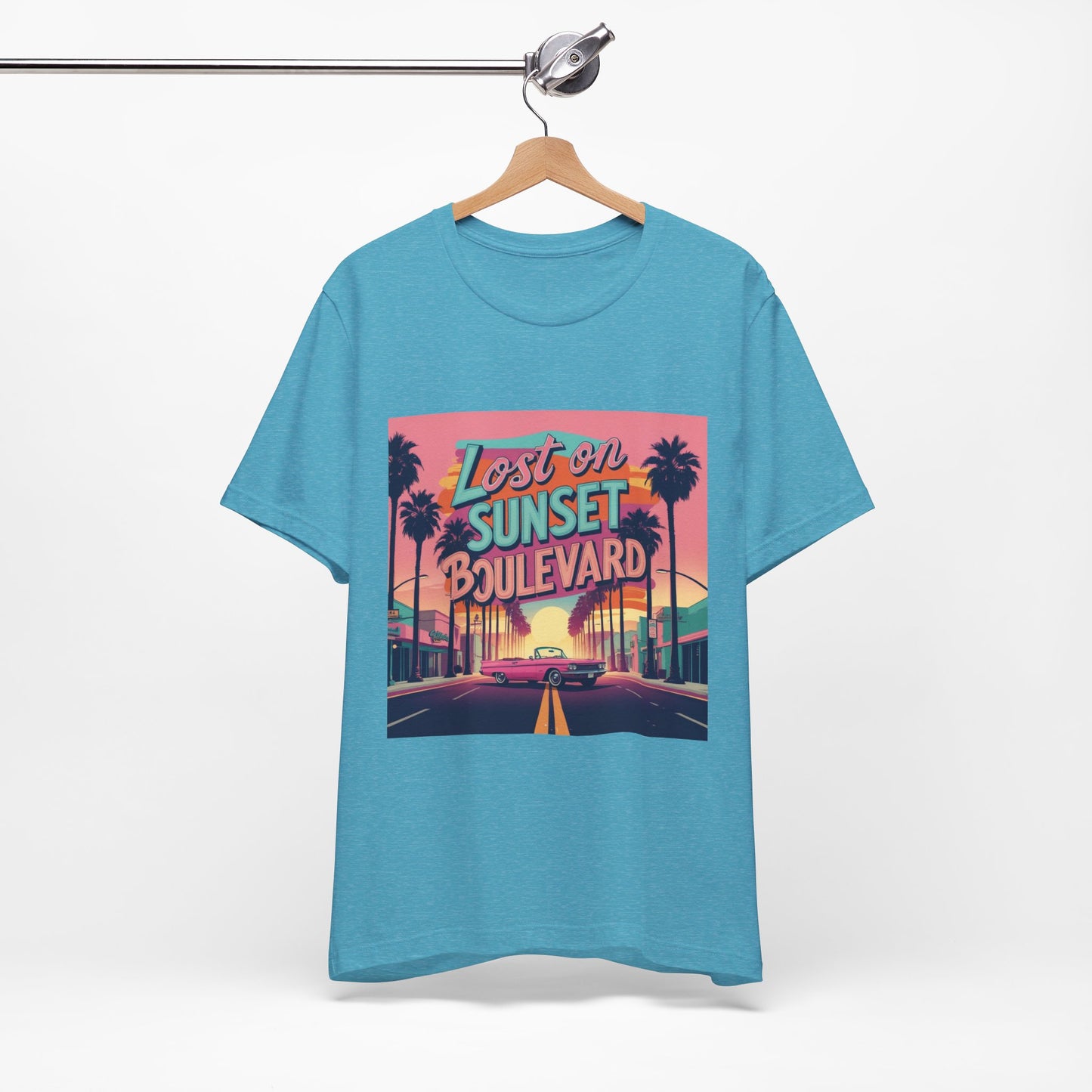Retro Sunset Boulevard Tee - Unisex Jersey Short Sleeve T-Shirt, Vintage Vibe, Perfect for Summer, Road Trip Gift, Casual Wear, Beach Days