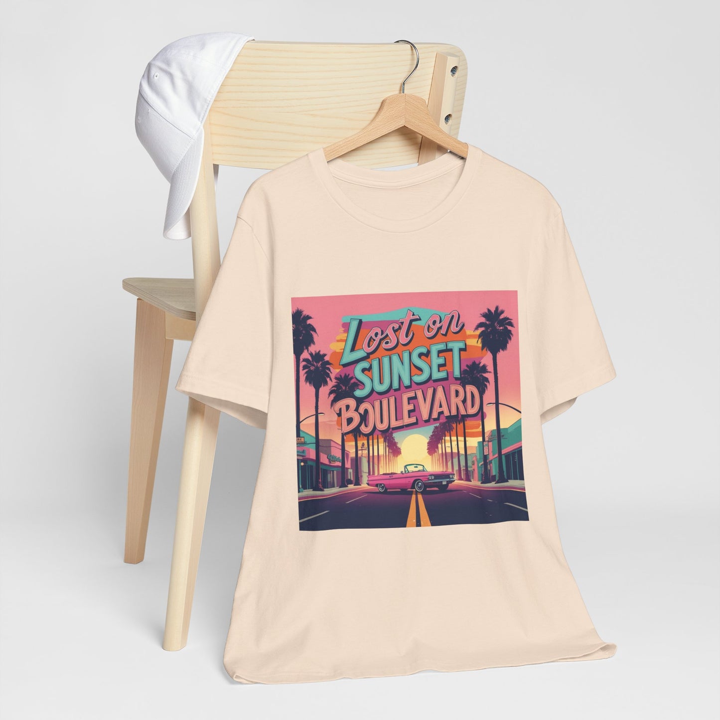 Retro Sunset Boulevard Tee - Unisex Jersey Short Sleeve T-Shirt, Vintage Vibe, Perfect for Summer, Road Trip Gift, Casual Wear, Beach Days