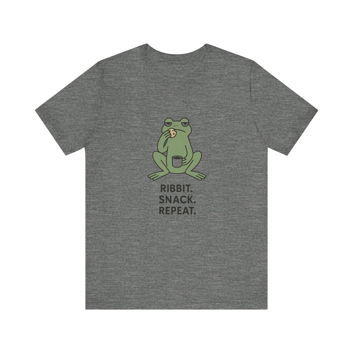 Frog Snack Vibes Unisex Tee - Fun Casual Shirt for Nature Lovers, Ribbit Snack Repeat Tee, Gift for Frog Enthusiasts, Eco-Friendly Fashion