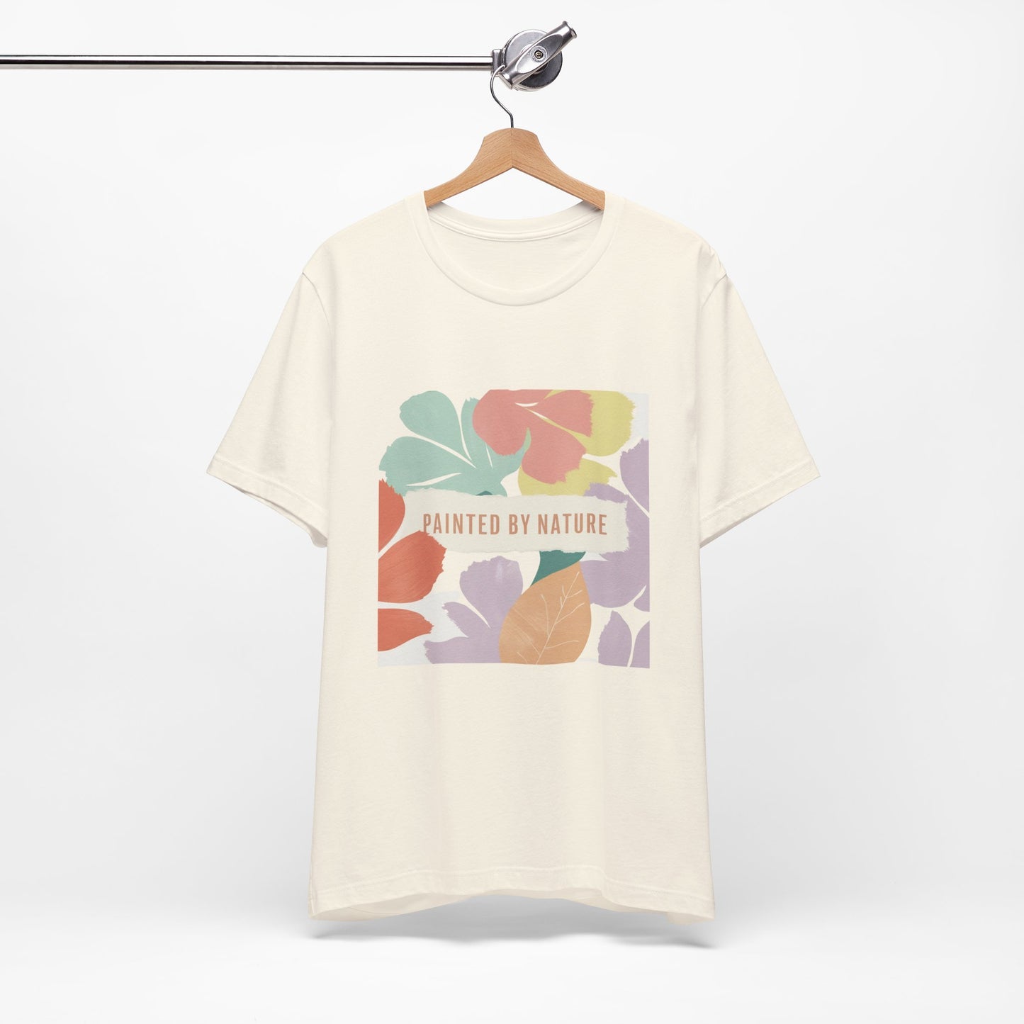 Nature-Inspired Short Sleeve Tee - Painted By Nature, Unisex Tee, Eco-Friendly Shirt, Floral Design T-Shirt, Casual Wear, Gift Idea