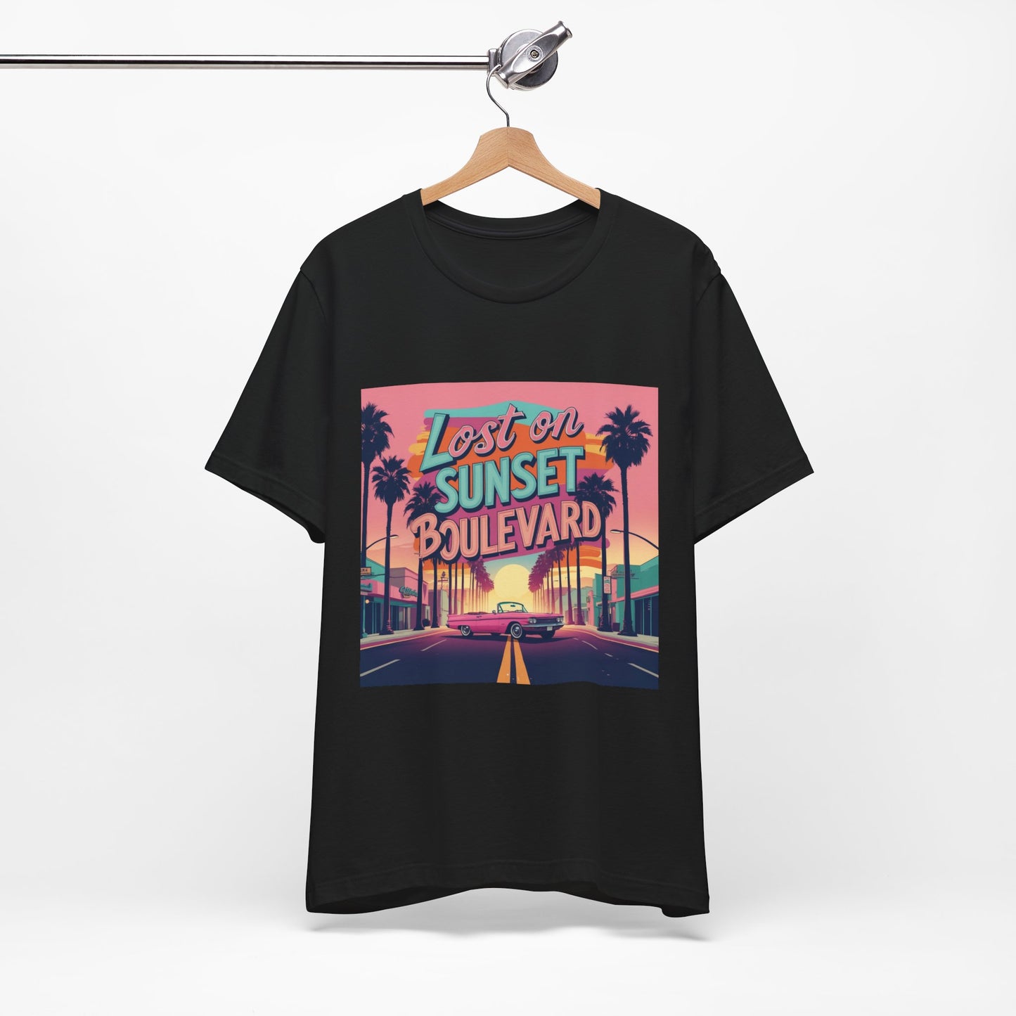 Retro Sunset Boulevard Tee - Unisex Jersey Short Sleeve T-Shirt, Vintage Vibe, Perfect for Summer, Road Trip Gift, Casual Wear, Beach Days