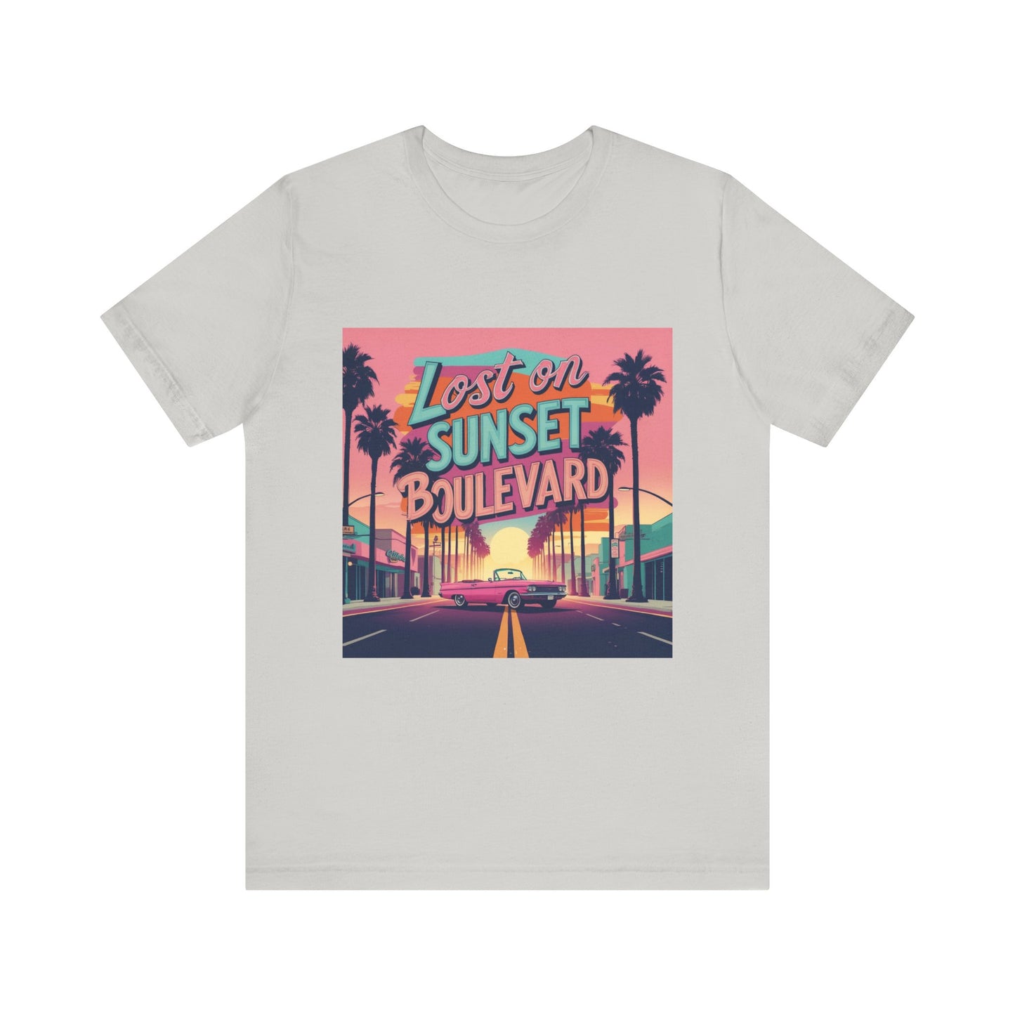 Retro Sunset Boulevard Tee - Unisex Jersey Short Sleeve T-Shirt, Vintage Vibe, Perfect for Summer, Road Trip Gift, Casual Wear, Beach Days