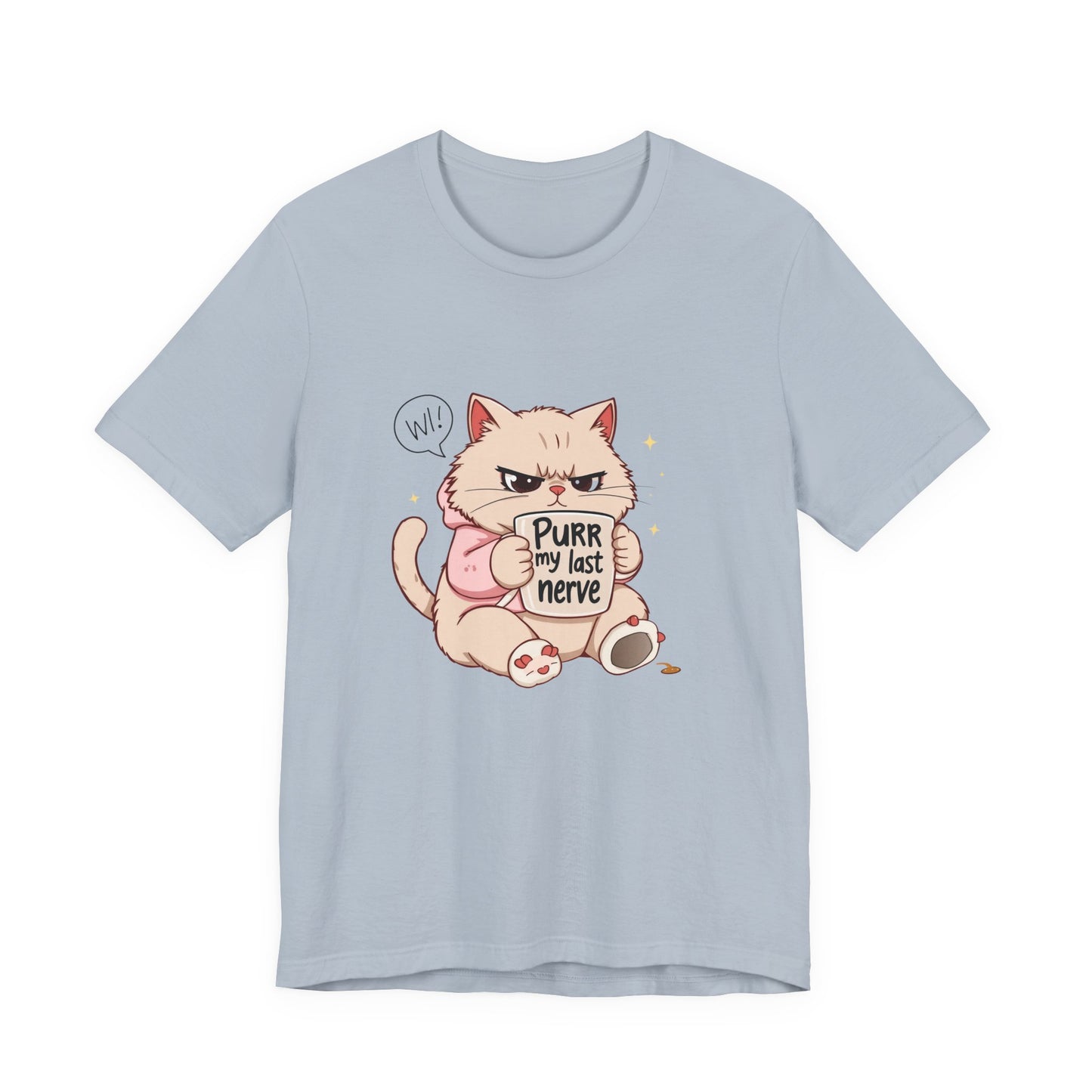 Funny Cat Tee - "Purr My Last Nerve" Unisex Jersey T-Shirt, Cute Animal Shirt, Gift for Cat Lovers, Birthday Gift, Humor Apparel