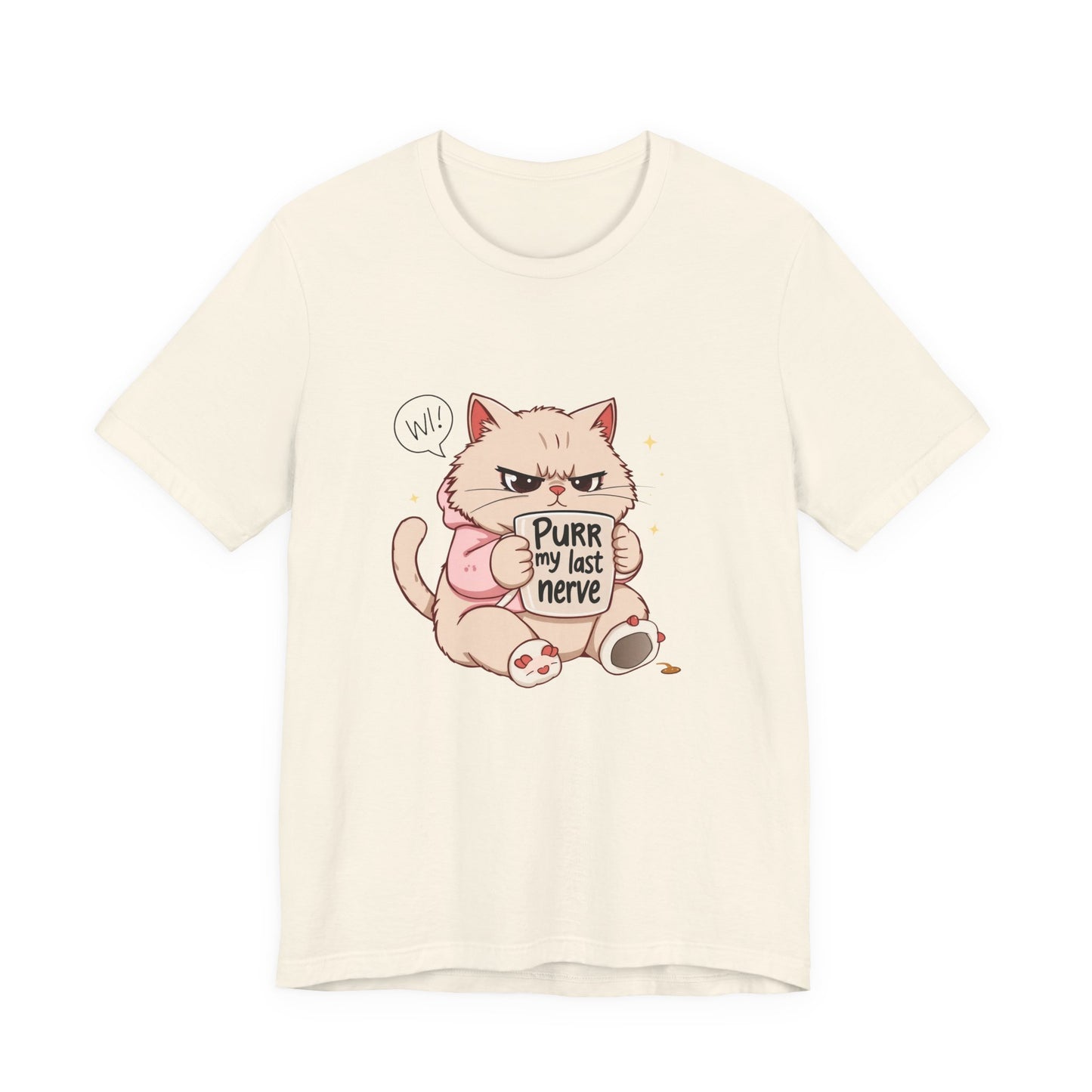 Funny Cat Tee - "Purr My Last Nerve" Unisex Jersey T-Shirt, Cute Animal Shirt, Gift for Cat Lovers, Birthday Gift, Humor Apparel