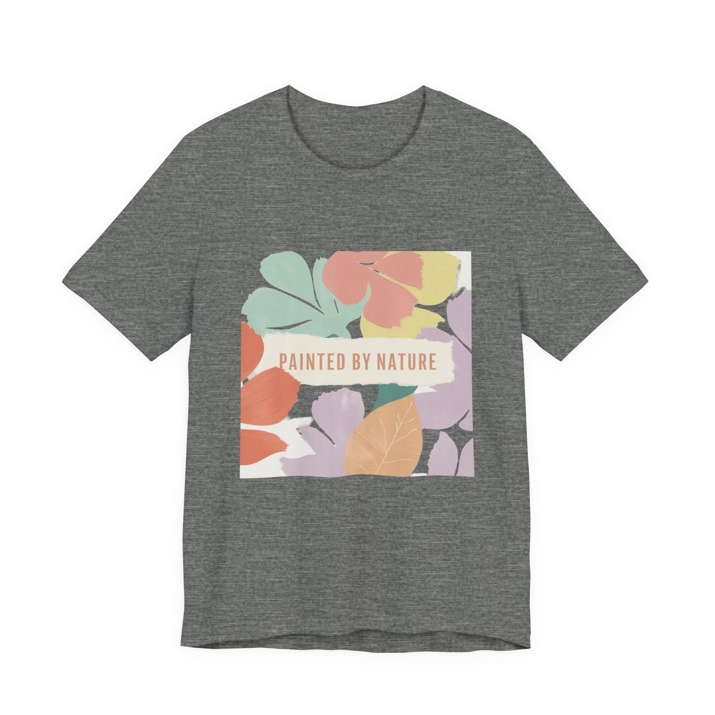 Nature-Inspired Short Sleeve Tee - Painted By Nature, Unisex Tee, Eco-Friendly Shirt, Floral Design T-Shirt, Casual Wear, Gift Idea