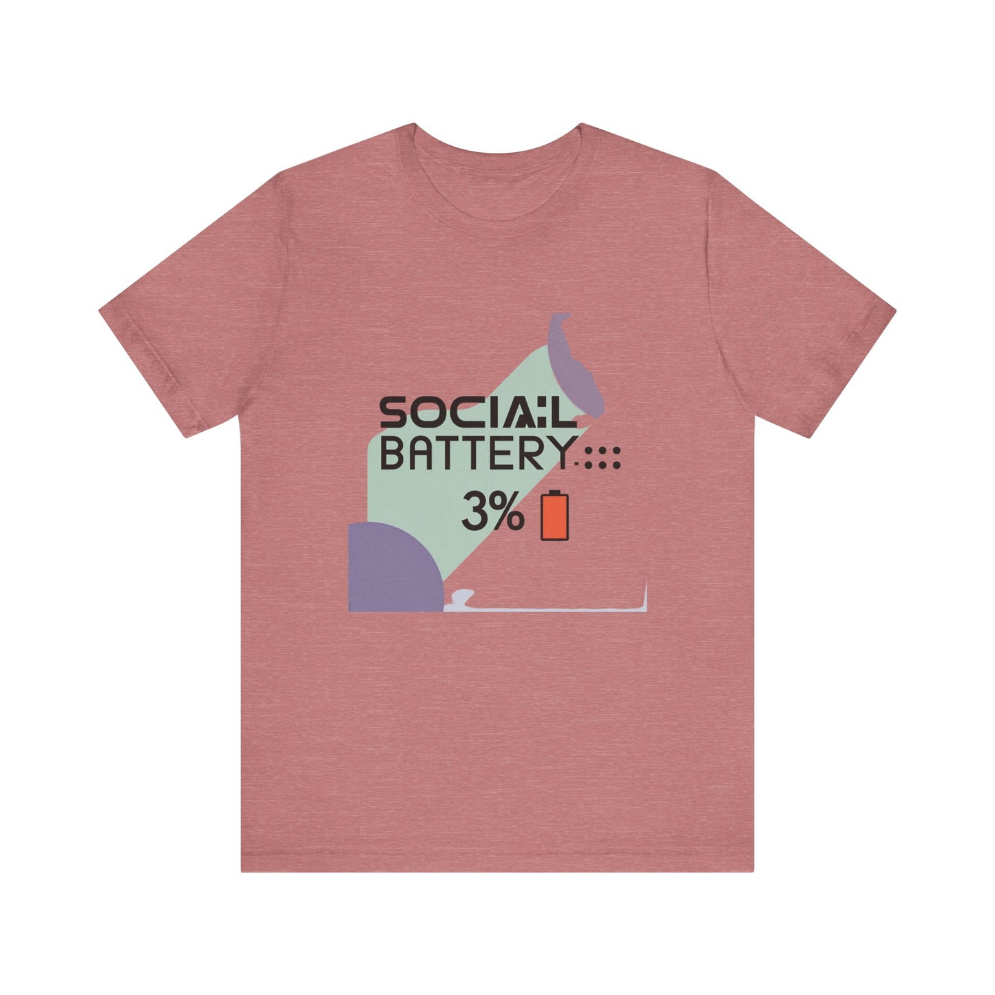 Social Battery 3% Unisex Tee, Perfect Gift for Friends, Casual Style, Graphic Tee, Party Wear, Social Media Lover Shirt