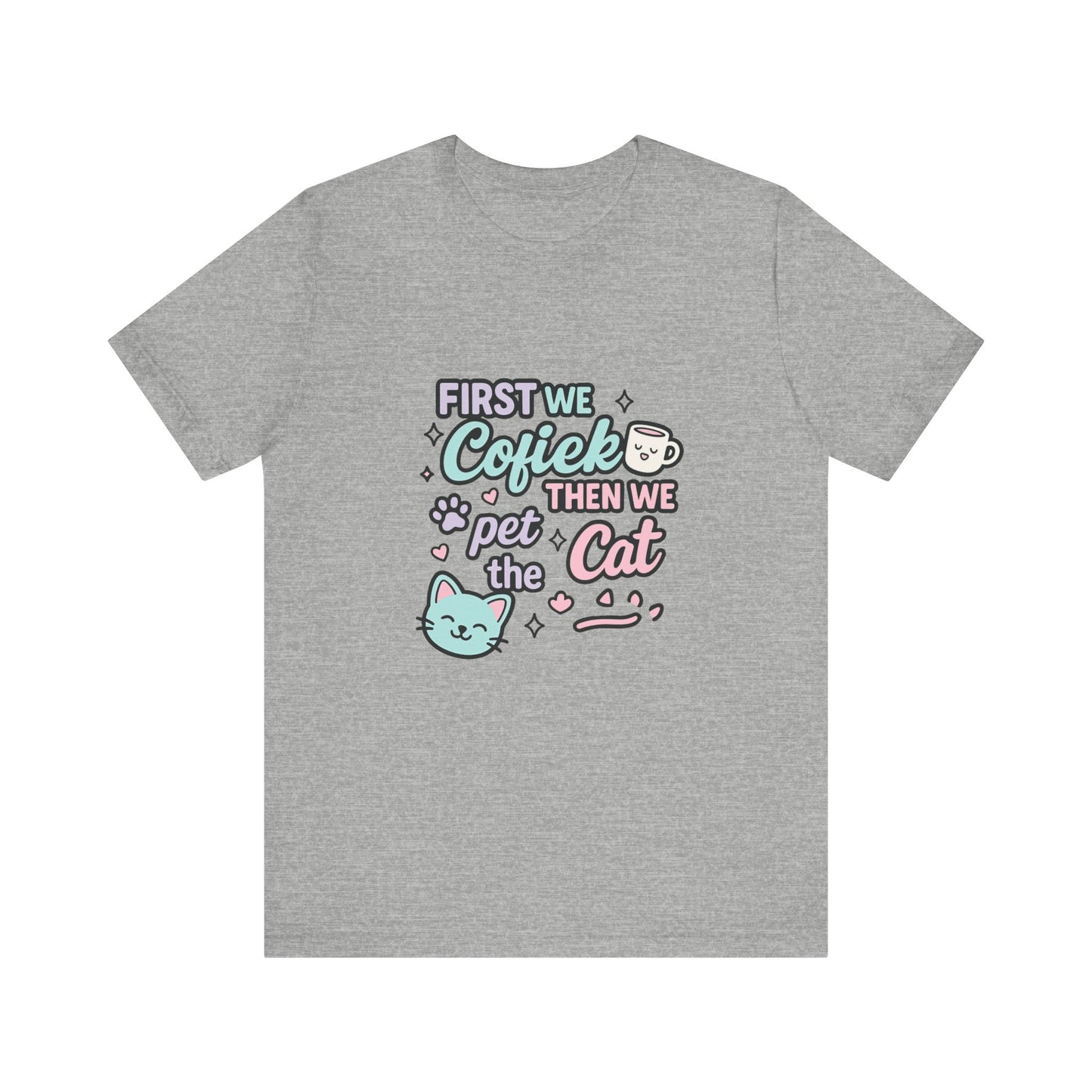 Cute Cat Lover Tee, Coffee Shirt, Pet Lover Gift, Animal Shirt, Cat Lover Apparel, Unisex T-Shirt