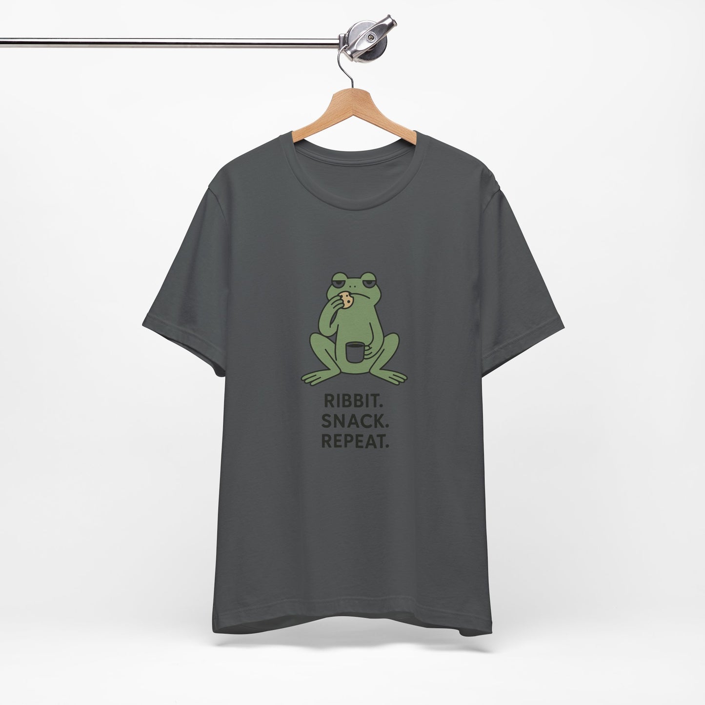 Frog Snack Vibes Unisex Tee - Fun Casual Shirt for Nature Lovers, Ribbit Snack Repeat Tee, Gift for Frog Enthusiasts, Eco-Friendly Fashion