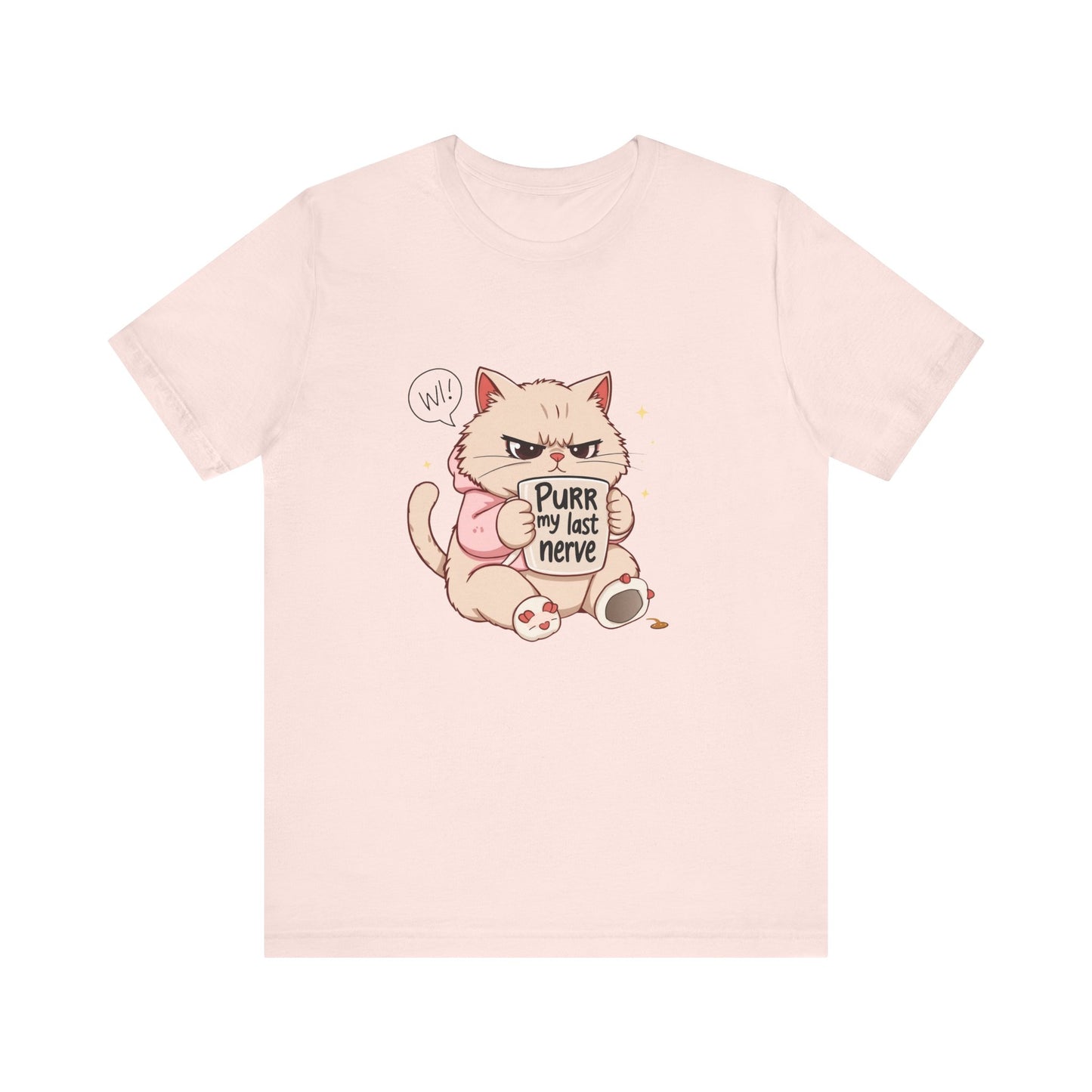 Funny Cat Tee - "Purr My Last Nerve" Unisex Jersey T-Shirt, Cute Animal Shirt, Gift for Cat Lovers, Birthday Gift, Humor Apparel