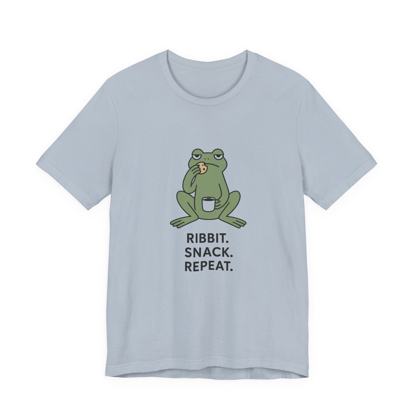 Frog Snack Vibes Unisex Tee - Fun Casual Shirt for Nature Lovers, Ribbit Snack Repeat Tee, Gift for Frog Enthusiasts, Eco-Friendly Fashion