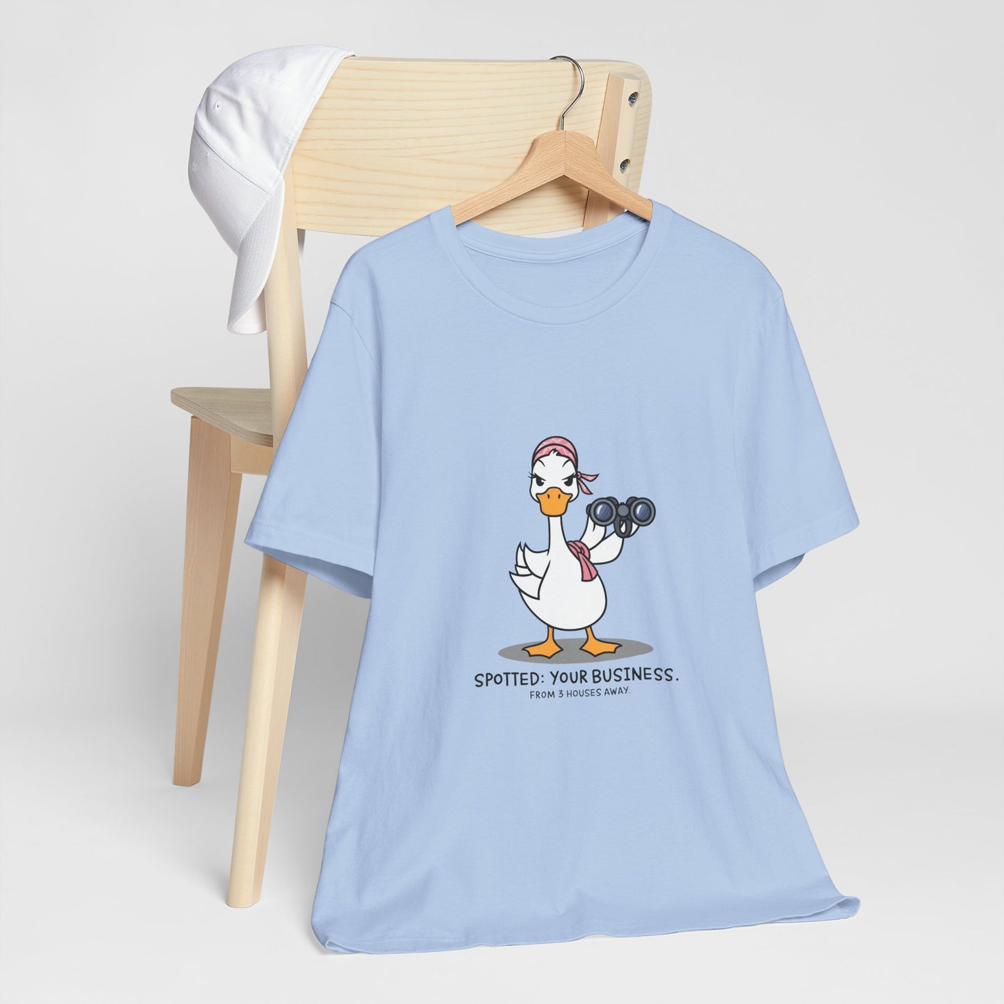 Playful Business Duck Tee - Spotted Your Business, Casual Wear, Funny Graphic Shirt, Unique Gift, Quirky Humor Apparel