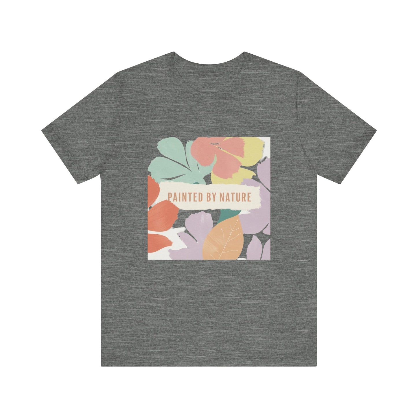 Nature-Inspired Short Sleeve Tee - Painted By Nature, Unisex Tee, Eco-Friendly Shirt, Floral Design T-Shirt, Casual Wear, Gift Idea