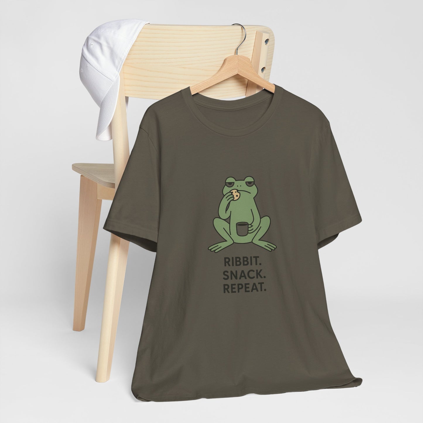 Frog Snack Vibes Unisex Tee - Fun Casual Shirt for Nature Lovers, Ribbit Snack Repeat Tee, Gift for Frog Enthusiasts, Eco-Friendly Fashion