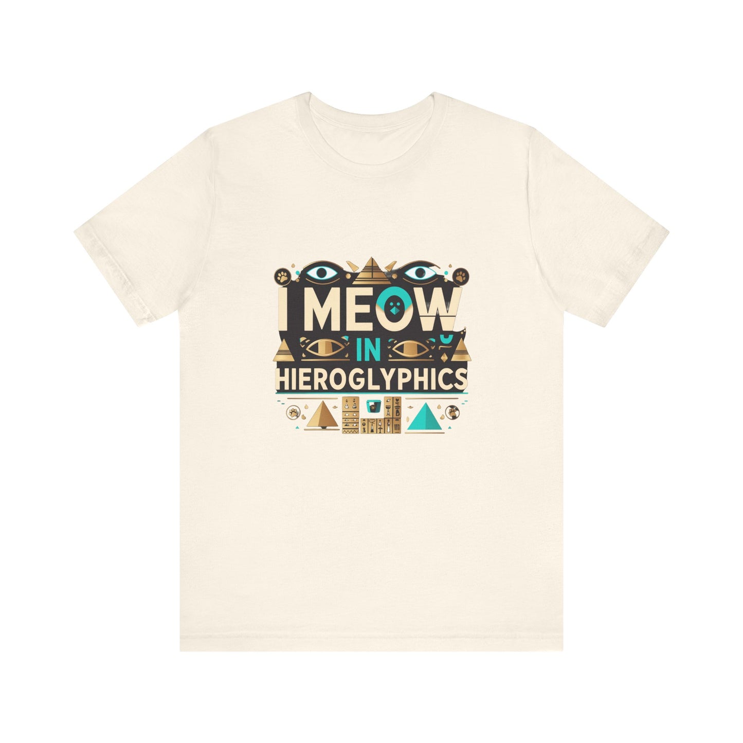 Egyptian Cat Humor Tee - I Meow in Hieroglyphics, Funny Apparel for Cat Lovers, Gift for Pet Owners, Cute Shirt, Animal T-Shirt