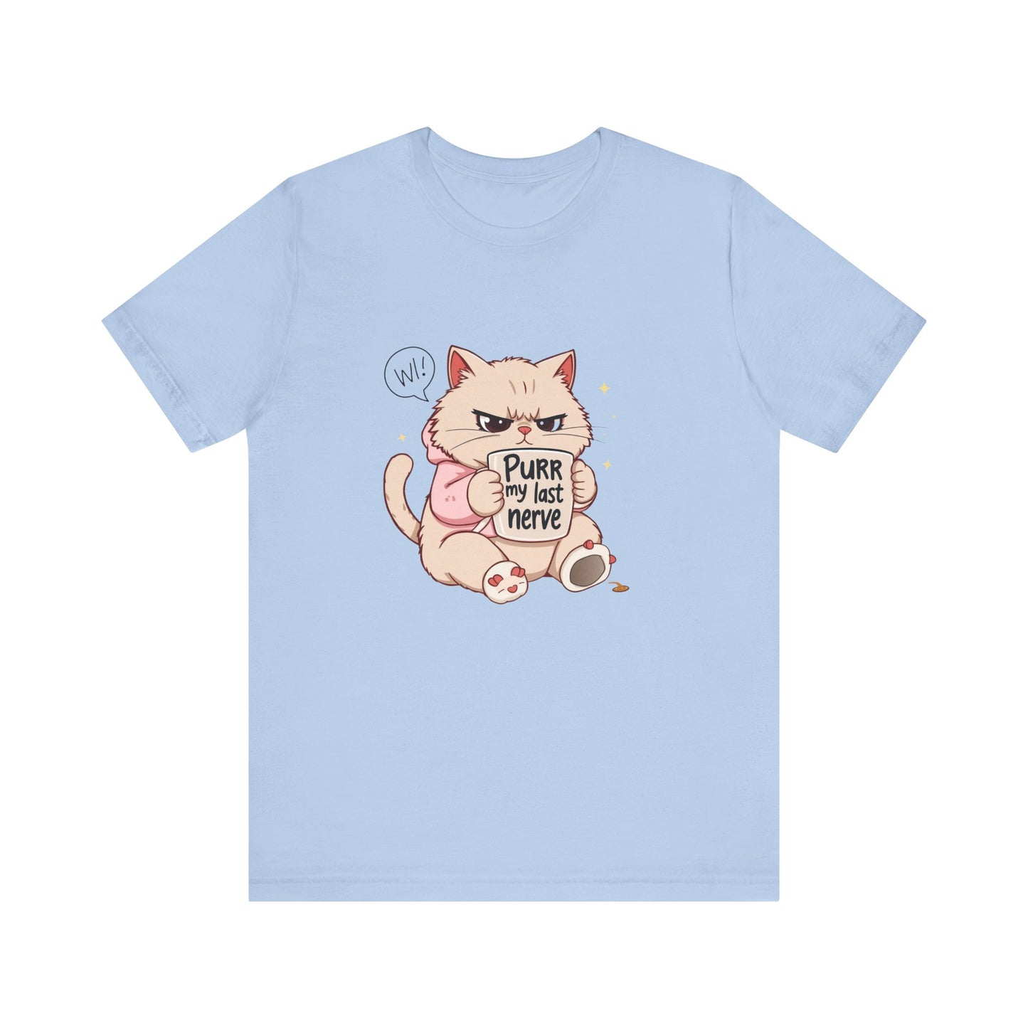 Funny Cat Tee - "Purr My Last Nerve" Unisex Jersey T-Shirt, Cute Animal Shirt, Gift for Cat Lovers, Birthday Gift, Humor Apparel