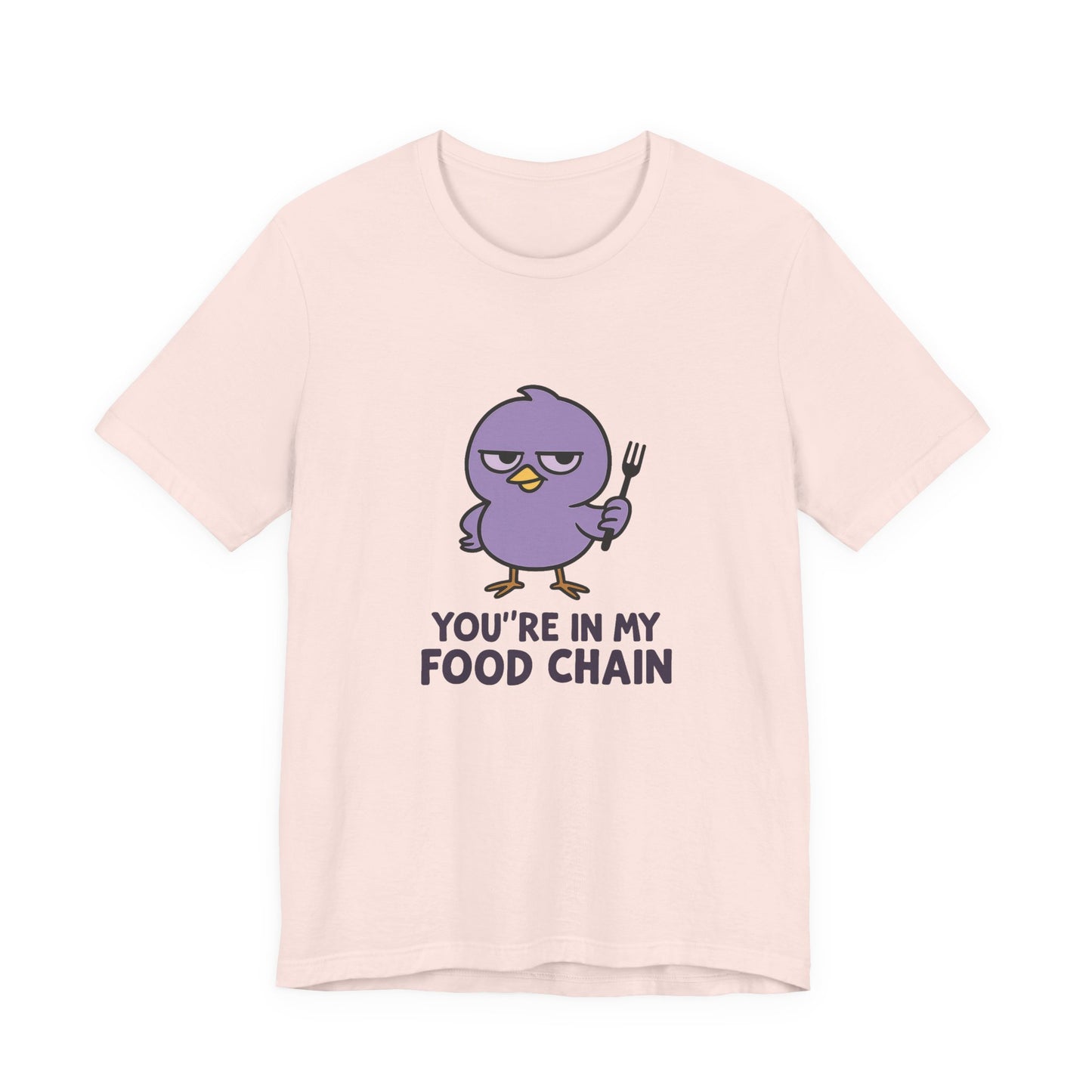 Funny Food Chain T-Shirt, Unisex Tee, Humorous Gift, Casual Wear, Bird Graphic Tee, Suitable for Birthdays, Comedy Enthusiasts