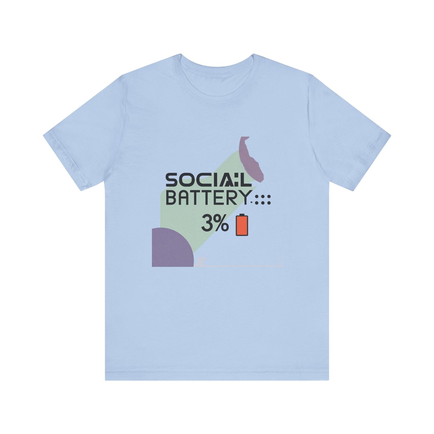 Social Battery 3% Unisex Tee, Perfect Gift for Friends, Casual Style, Graphic Tee, Party Wear, Social Media Lover Shirt