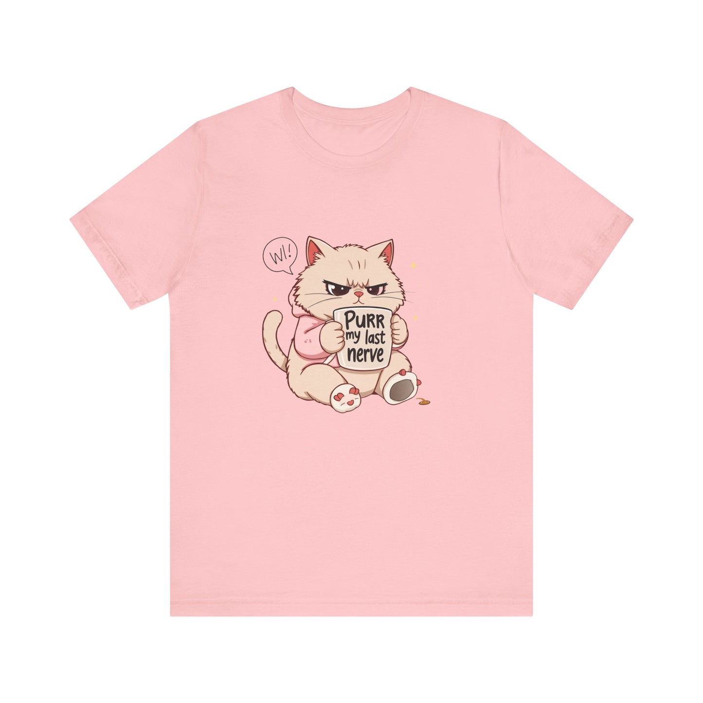 Funny Cat Tee - "Purr My Last Nerve" Unisex Jersey T-Shirt, Cute Animal Shirt, Gift for Cat Lovers, Birthday Gift, Humor Apparel
