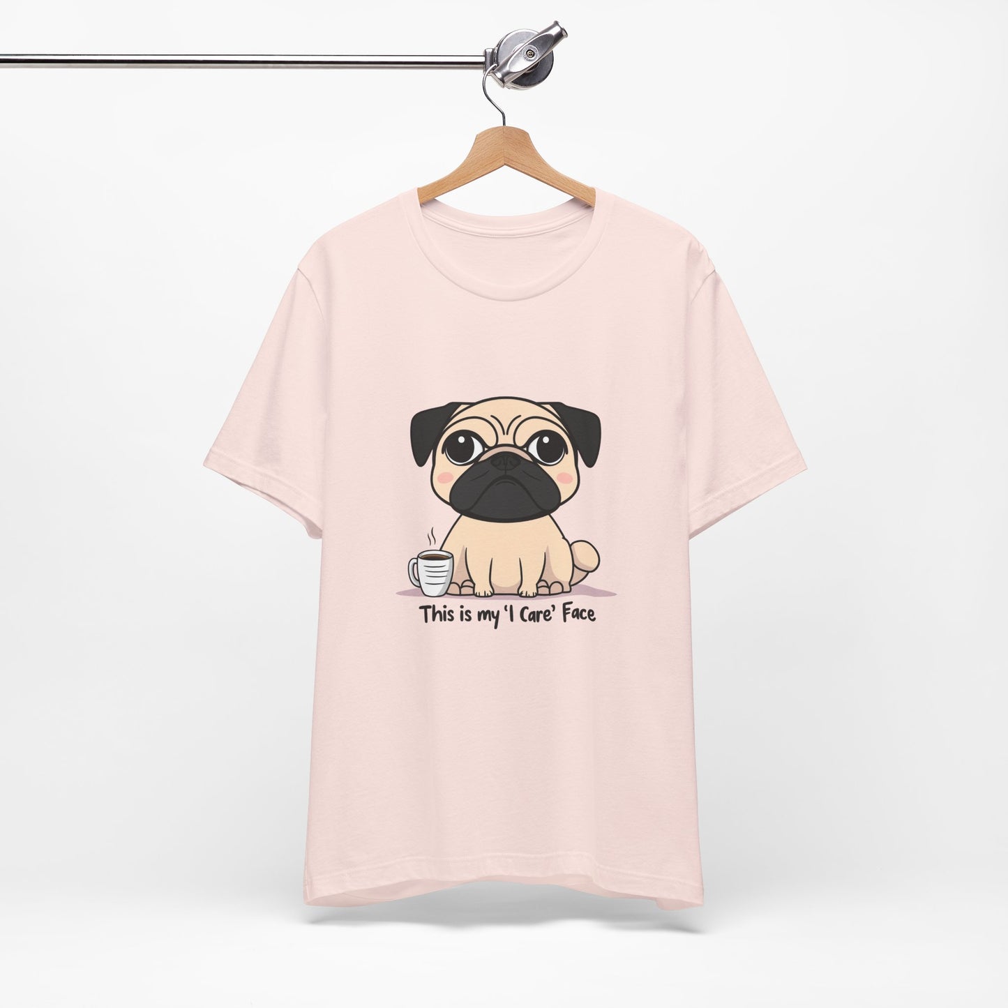 Cute Pug Tee - This is my 'I Care' Face T-Shirt, Dog Lover Gift, Animal Lover Apparel, Funny Pet T-Shirt, Casual Everyday Wear