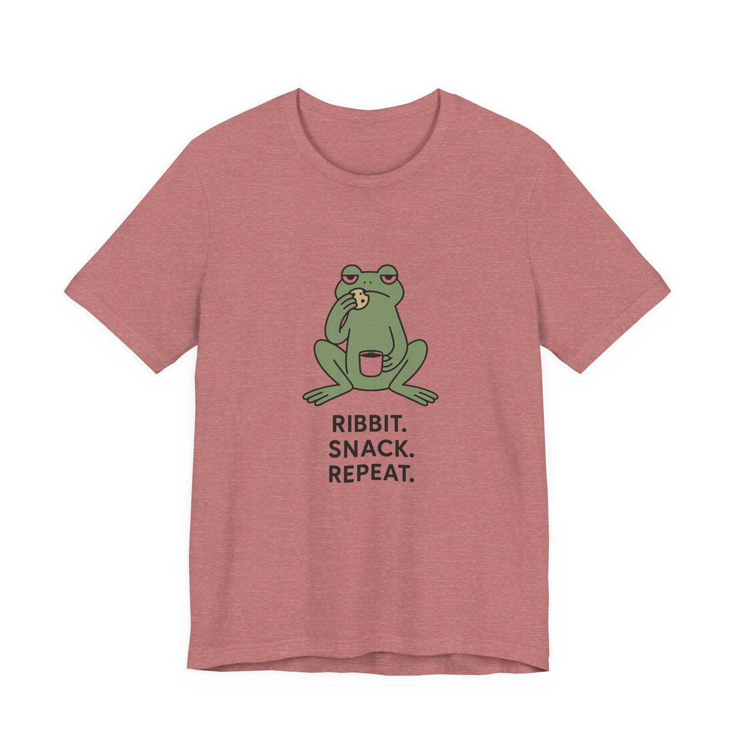 Frog Snack Vibes Unisex Tee - Fun Casual Shirt for Nature Lovers, Ribbit Snack Repeat Tee, Gift for Frog Enthusiasts, Eco-Friendly Fashion