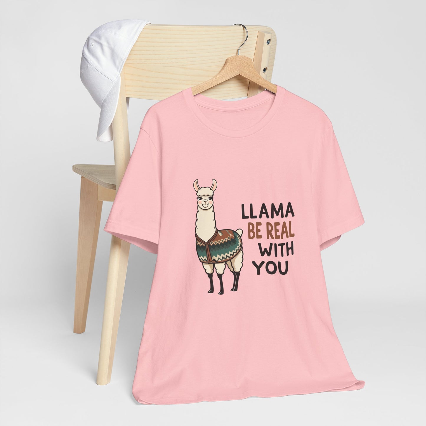 Llama Graphic Tee - Be Real With You - Cute Animal T-Shirt, Funny Shirt for Animal Lovers, Ideal Gift for Friends, Casual Wear