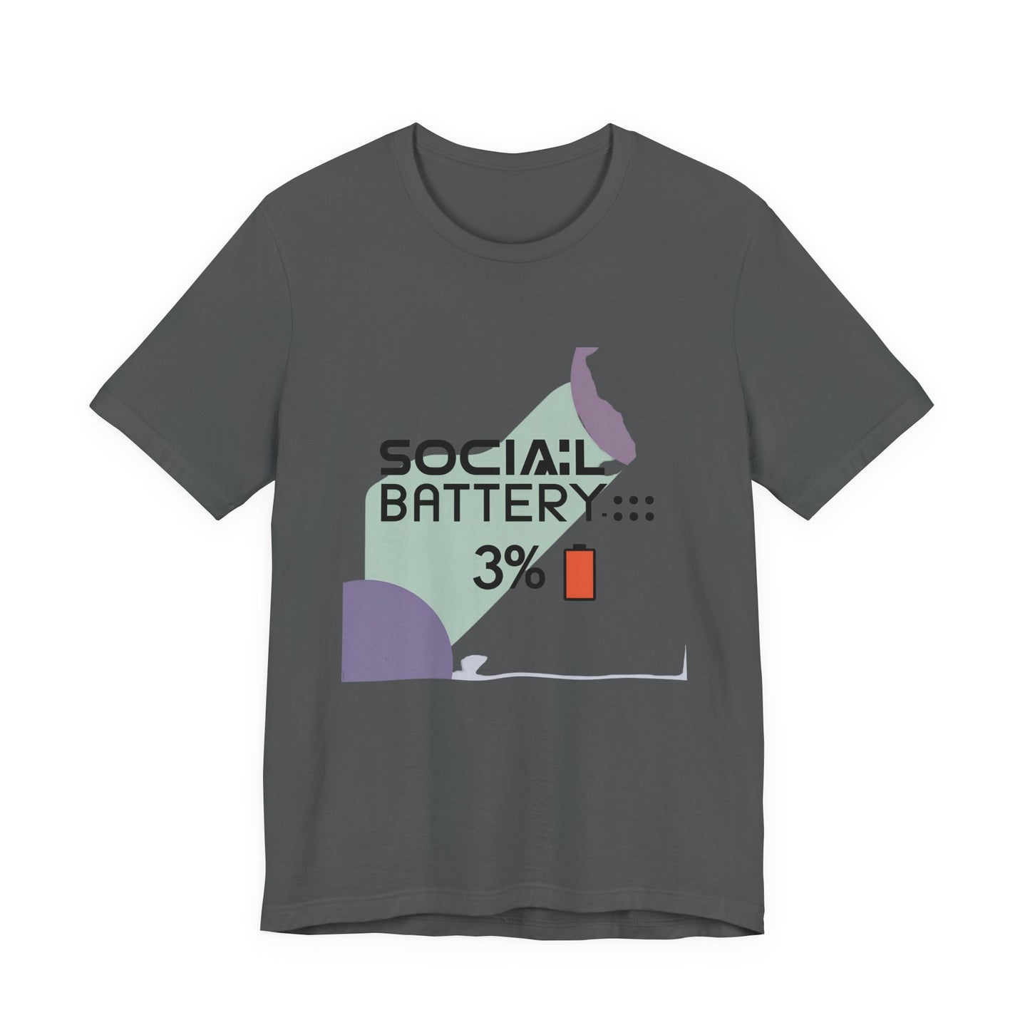 Social Battery 3% Unisex Tee, Perfect Gift for Friends, Casual Style, Graphic Tee, Party Wear, Social Media Lover Shirt