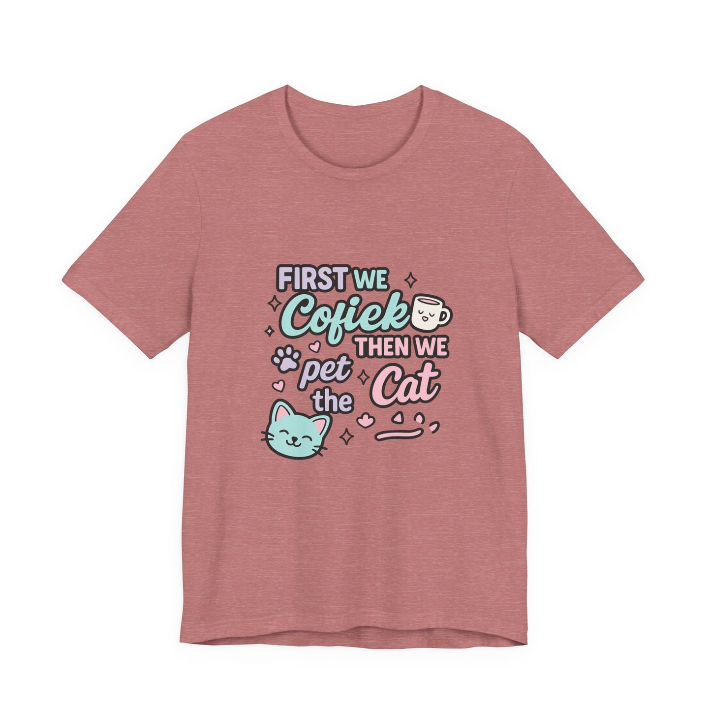 Cute Cat Lover Tee, Coffee Shirt, Pet Lover Gift, Animal Shirt, Cat Lover Apparel, Unisex T-Shirt