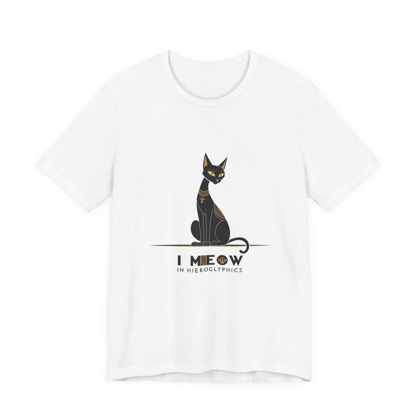 Cat Lover Unisex Tee: I Meow in Hieroglyphics, Funny Gift for Cat Owners, Animal Lover Apparel, Cute Cat Shirt, Pet Owner Gift