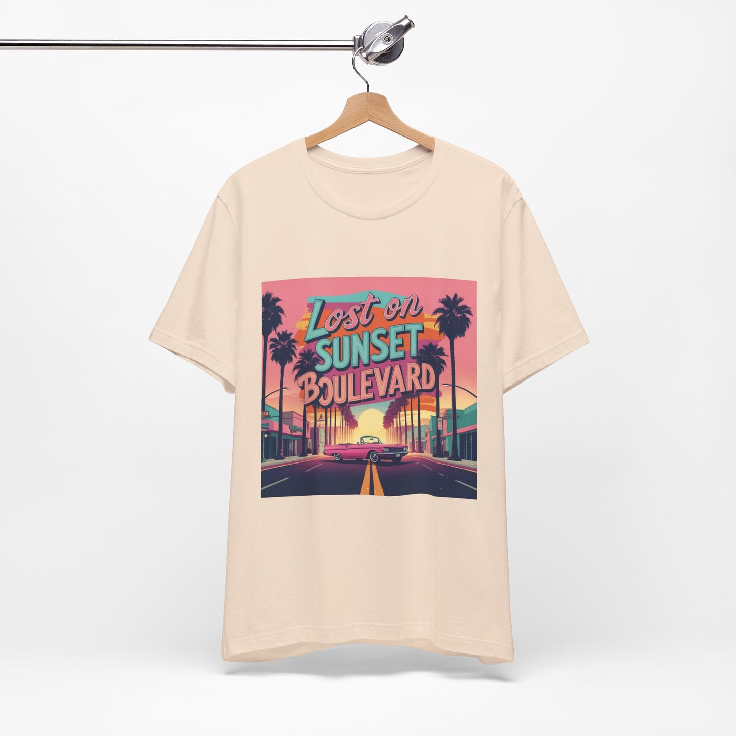 Retro Sunset Boulevard Tee - Unisex Jersey Short Sleeve T-Shirt, Vintage Vibe, Perfect for Summer, Road Trip Gift, Casual Wear, Beach Days