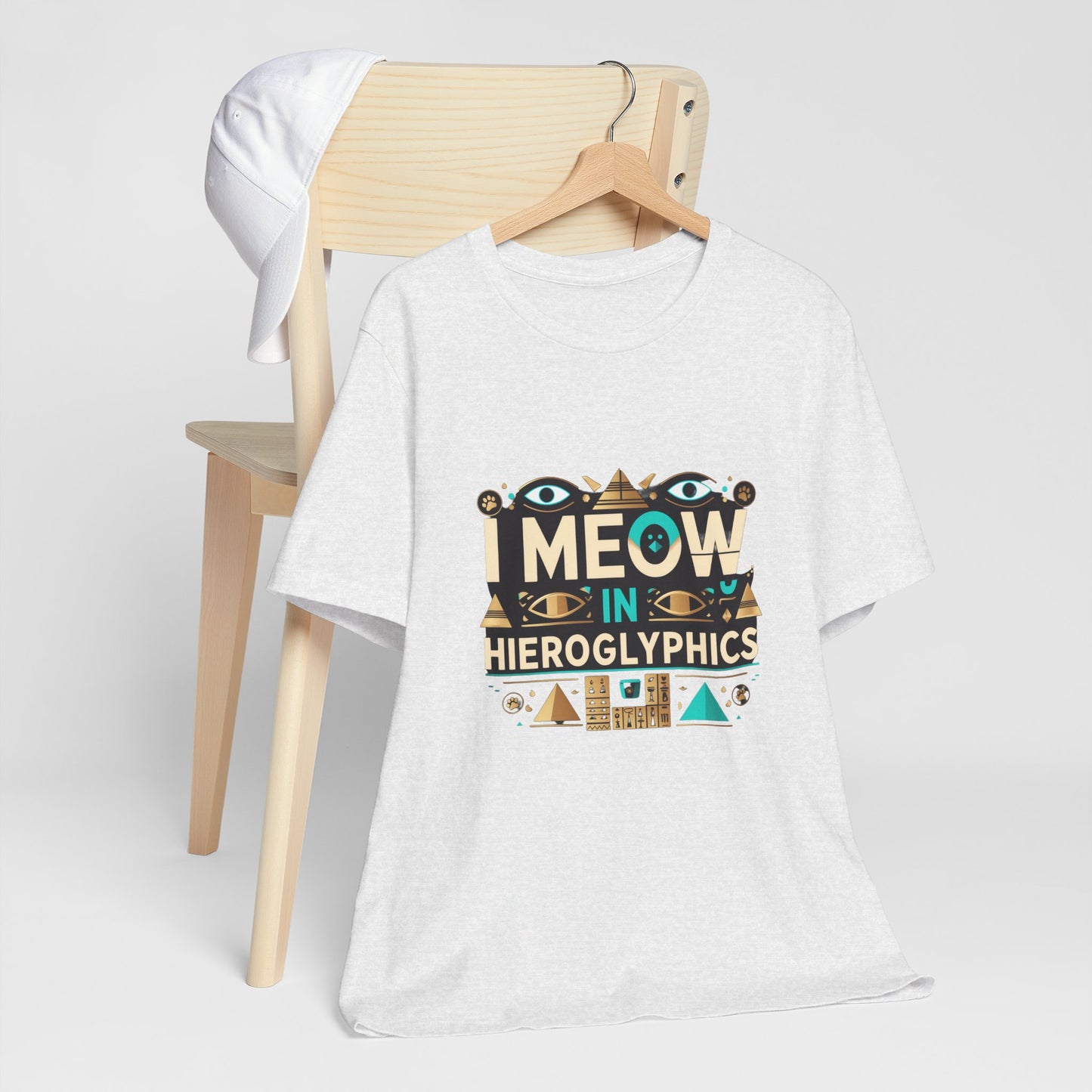 Egyptian Cat Humor Tee - I Meow in Hieroglyphics, Funny Apparel for Cat Lovers, Gift for Pet Owners, Cute Shirt, Animal T-Shirt