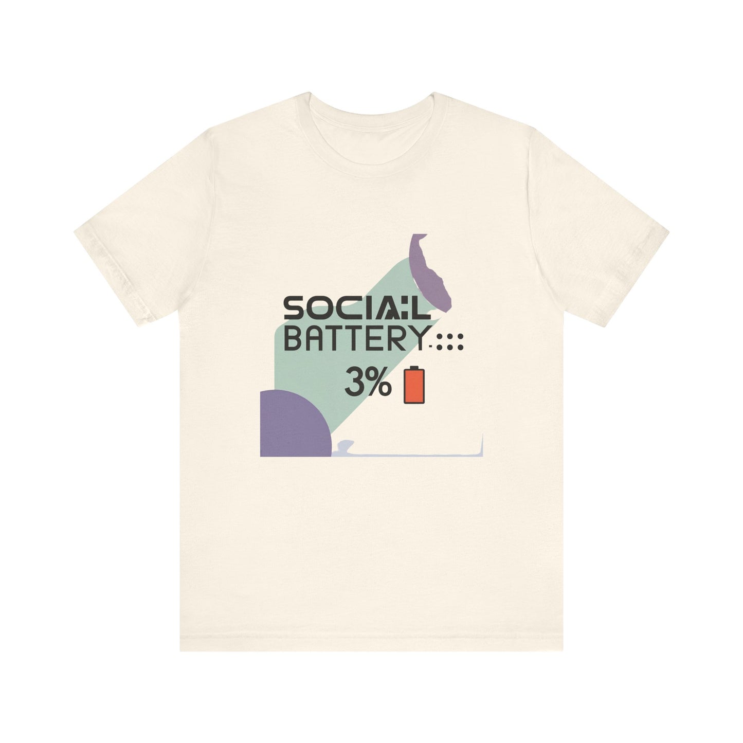 Social Battery 3% Unisex Tee, Perfect Gift for Friends, Casual Style, Graphic Tee, Party Wear, Social Media Lover Shirt