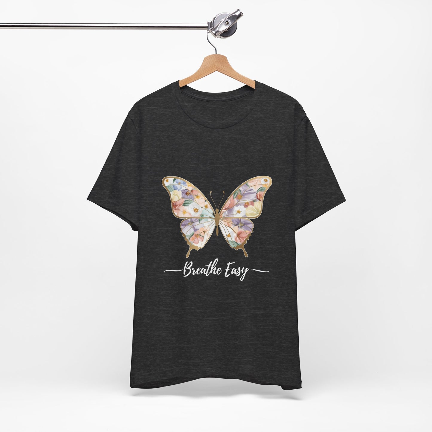 Butterfly Breathe Easy Tee | Unisex Short Sleeve Shirt, Nature Lovers Top, Inspirational Gift, Casual Wear, Spring Fashion