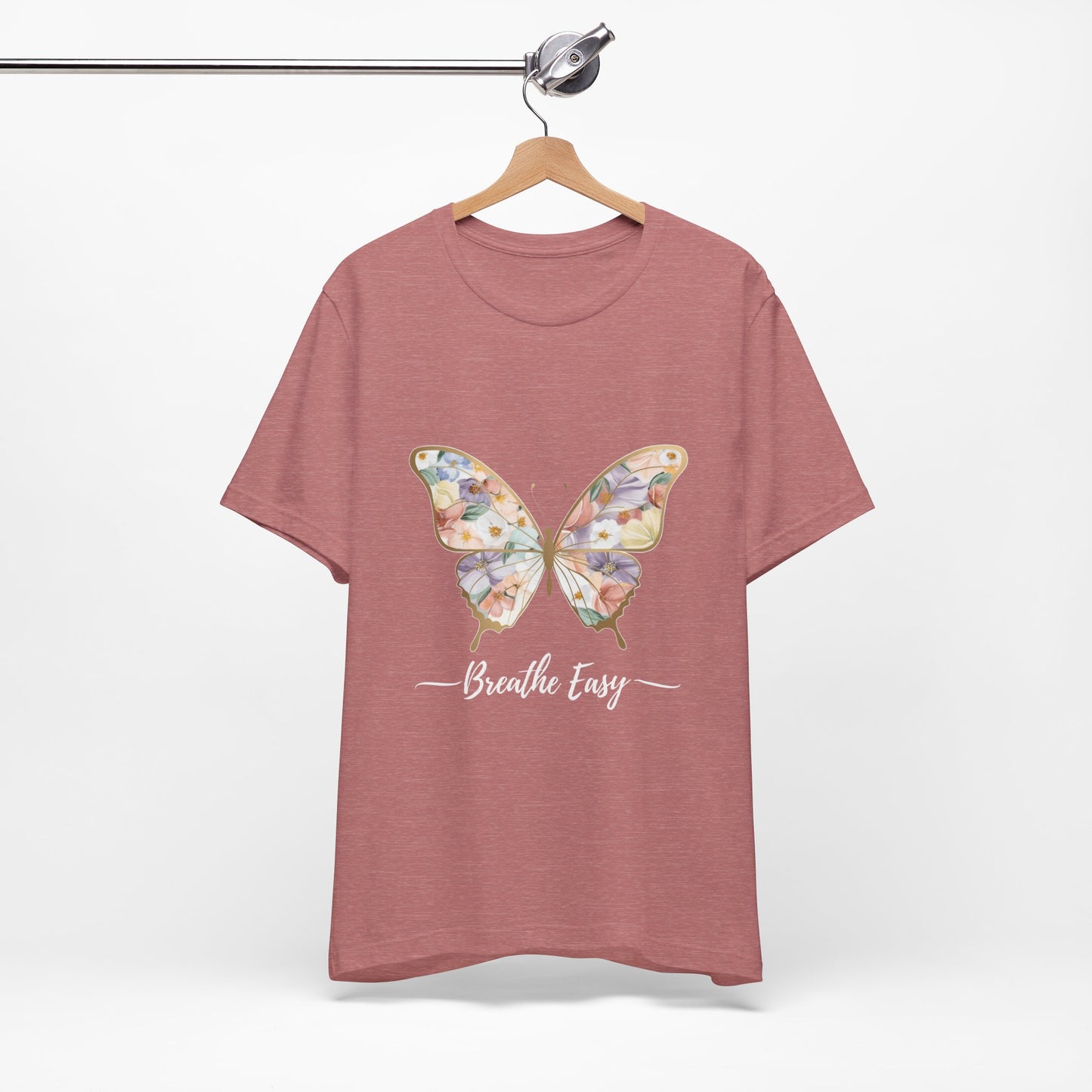 Butterfly Breathe Easy Tee | Unisex Short Sleeve Shirt, Nature Lovers Top, Inspirational Gift, Casual Wear, Spring Fashion
