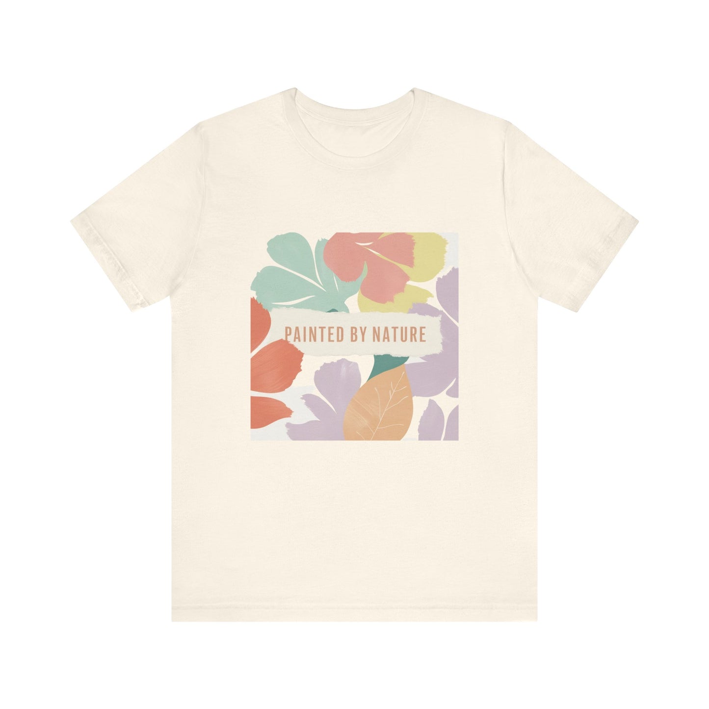 Nature-Inspired Short Sleeve Tee - Painted By Nature, Unisex Tee, Eco-Friendly Shirt, Floral Design T-Shirt, Casual Wear, Gift Idea