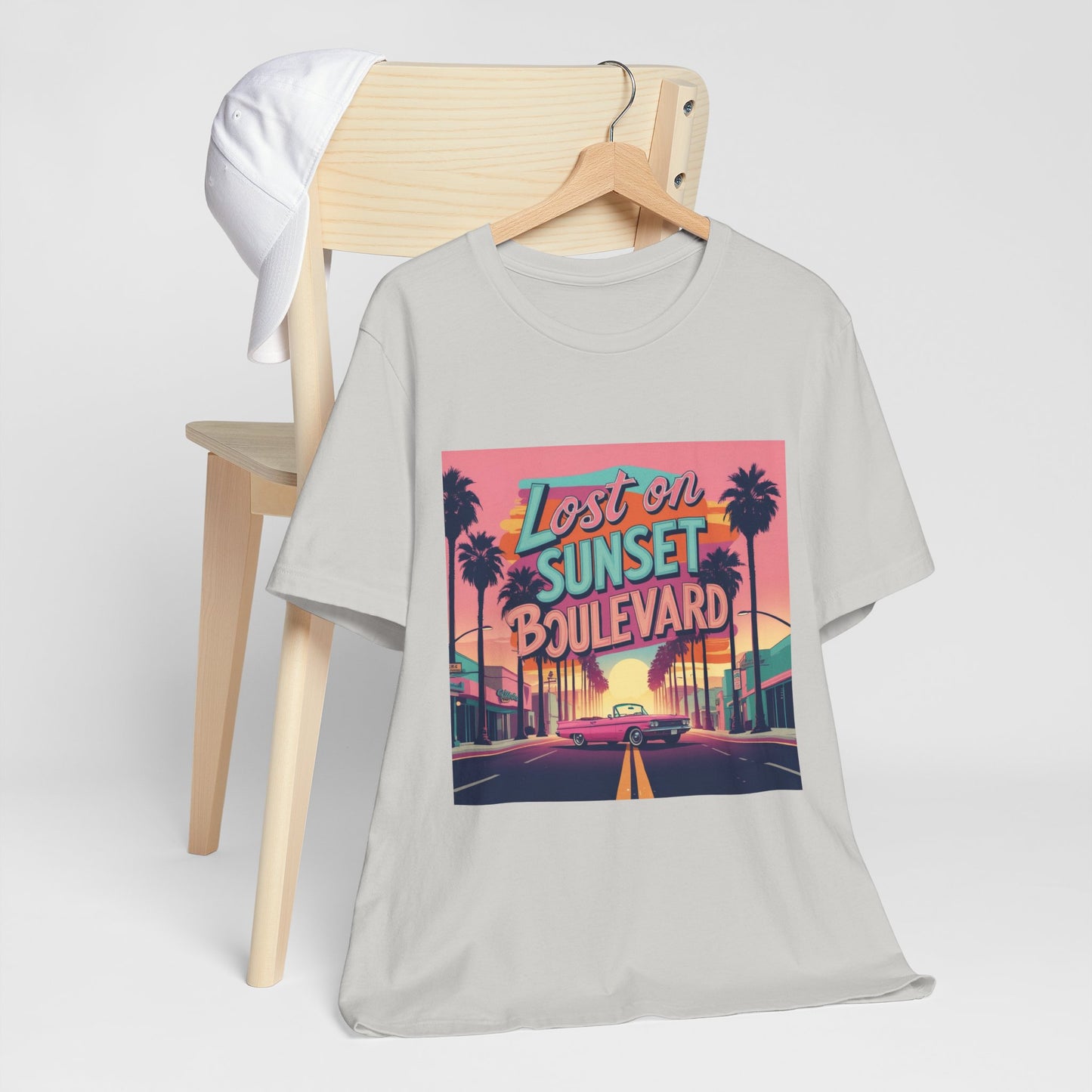 Retro Sunset Boulevard Tee - Unisex Jersey Short Sleeve T-Shirt, Vintage Vibe, Perfect for Summer, Road Trip Gift, Casual Wear, Beach Days