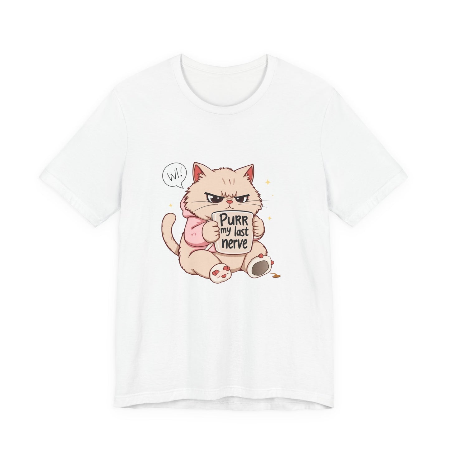 Funny Cat Tee - "Purr My Last Nerve" Unisex Jersey T-Shirt, Cute Animal Shirt, Gift for Cat Lovers, Birthday Gift, Humor Apparel