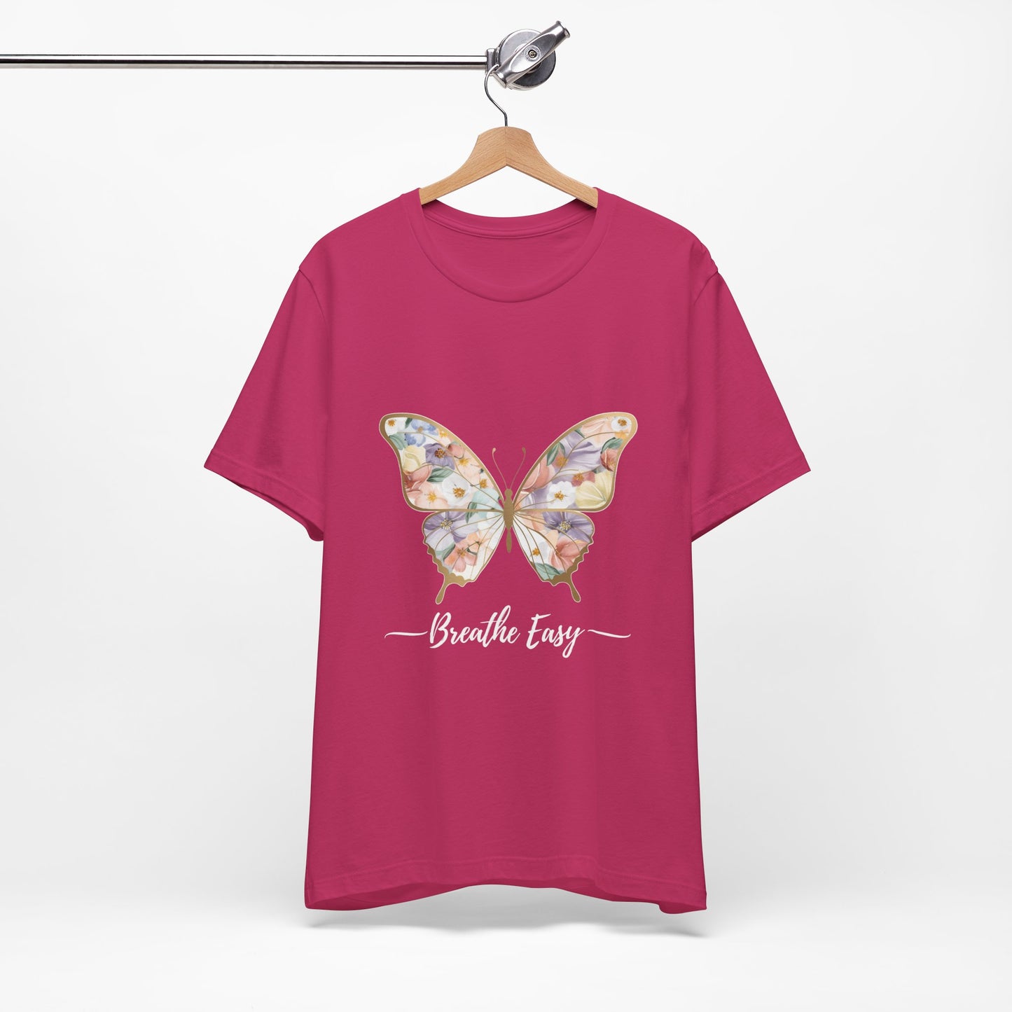 Butterfly Breathe Easy Tee | Unisex Short Sleeve Shirt, Nature Lovers Top, Inspirational Gift, Casual Wear, Spring Fashion