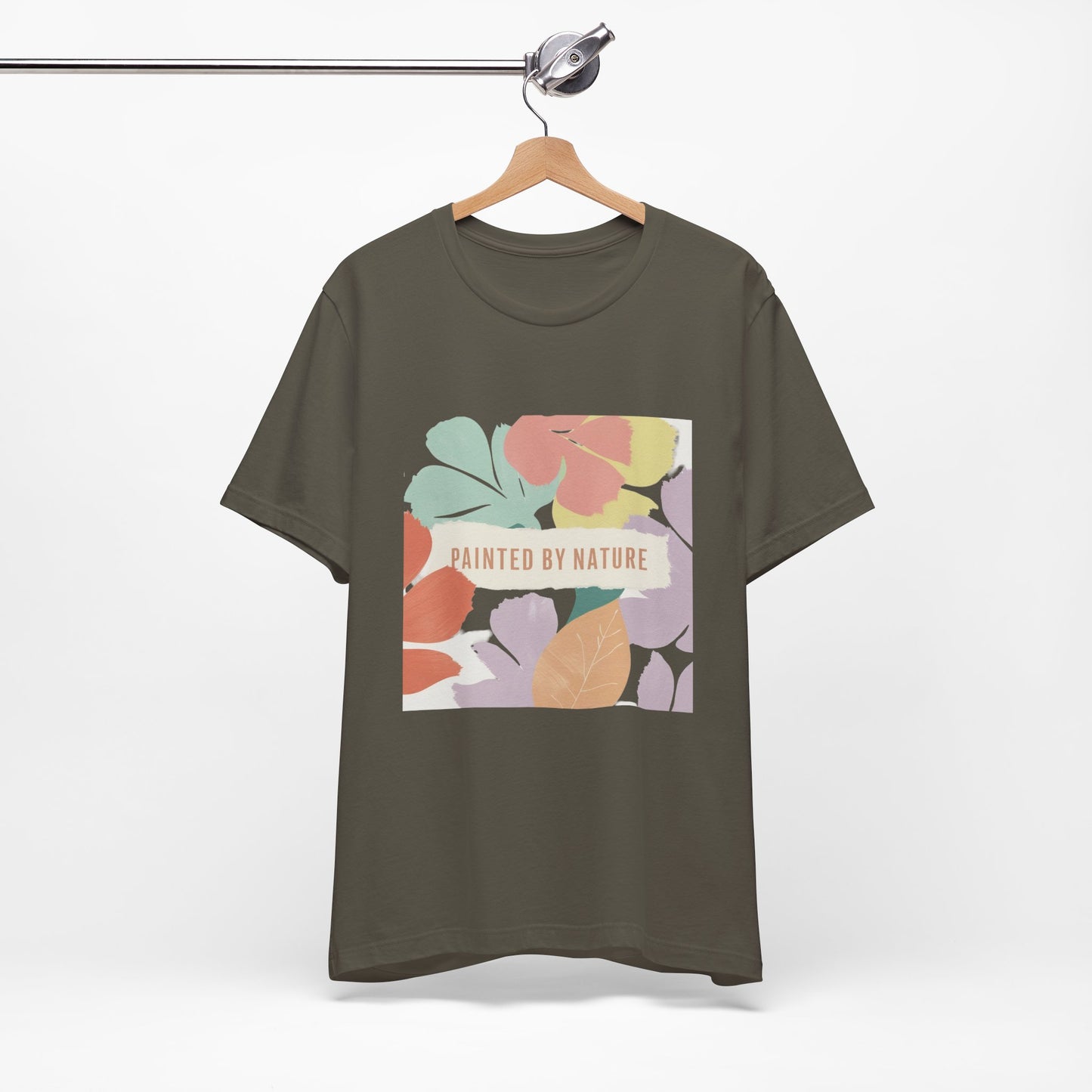 Nature-Inspired Short Sleeve Tee - Painted By Nature, Unisex Tee, Eco-Friendly Shirt, Floral Design T-Shirt, Casual Wear, Gift Idea