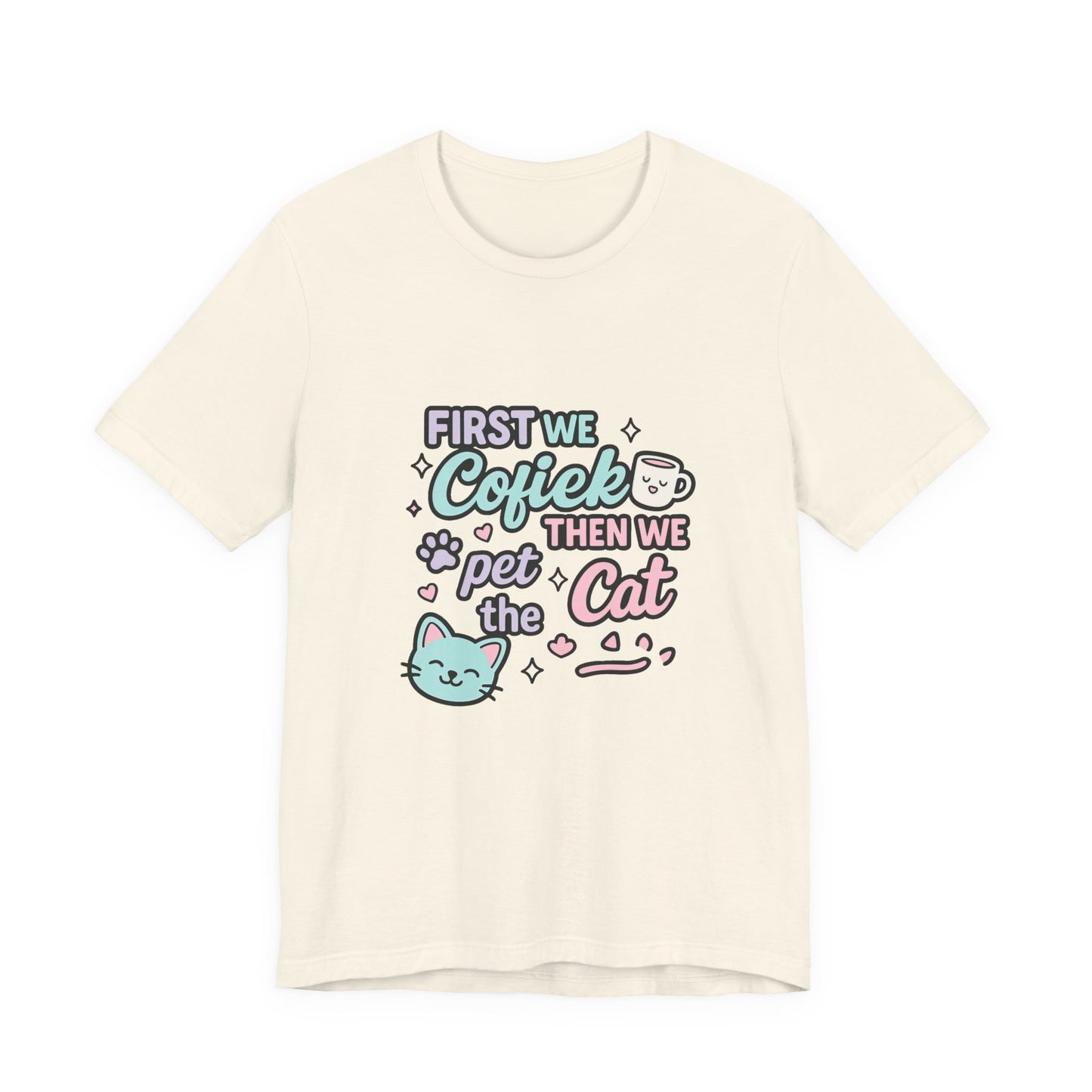 Cute Cat Lover Tee, Coffee Shirt, Pet Lover Gift, Animal Shirt, Cat Lover Apparel, Unisex T-Shirt
