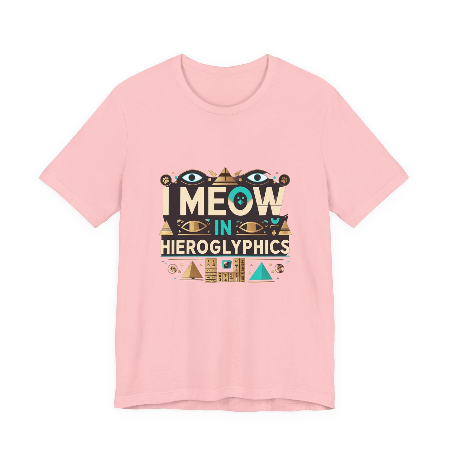 Egyptian Cat Humor Tee - I Meow in Hieroglyphics, Funny Apparel for Cat Lovers, Gift for Pet Owners, Cute Shirt, Animal T-Shirt