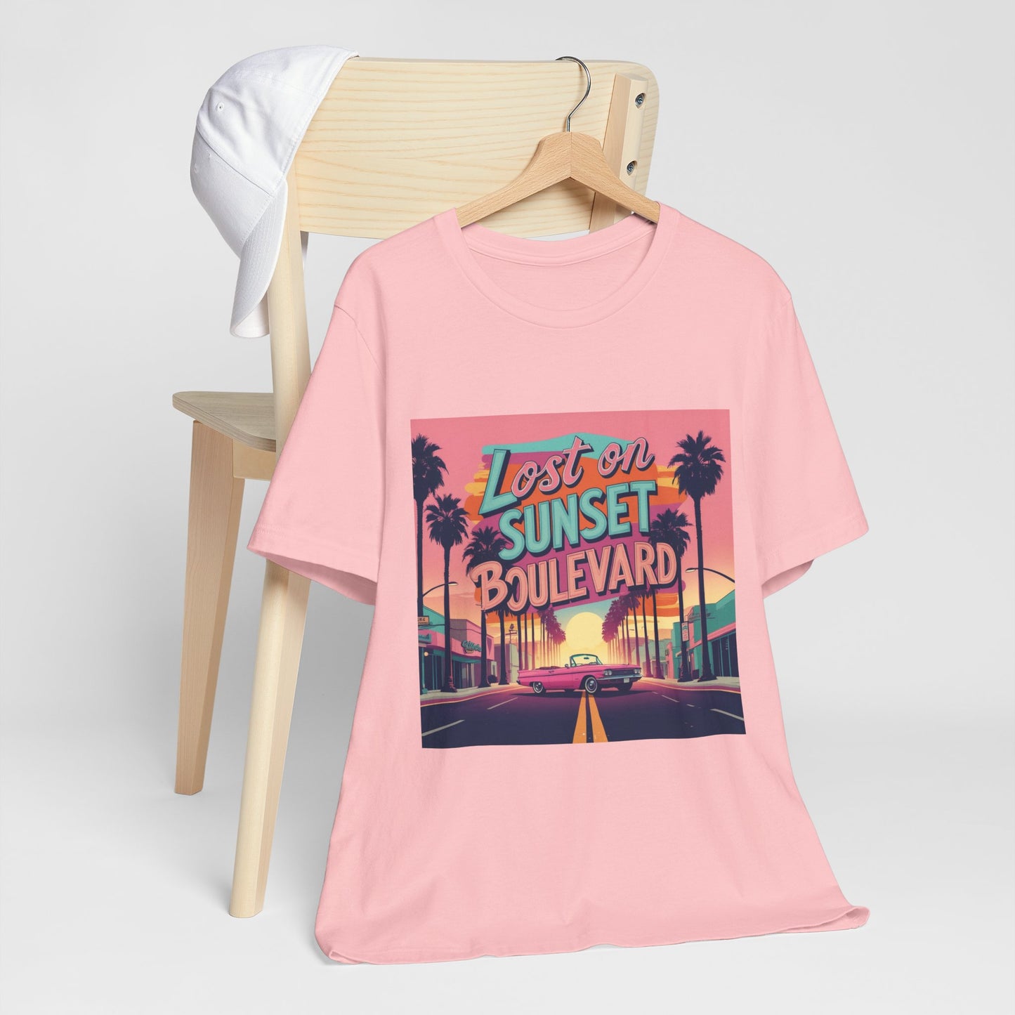 Retro Sunset Boulevard Tee - Unisex Jersey Short Sleeve T-Shirt, Vintage Vibe, Perfect for Summer, Road Trip Gift, Casual Wear, Beach Days