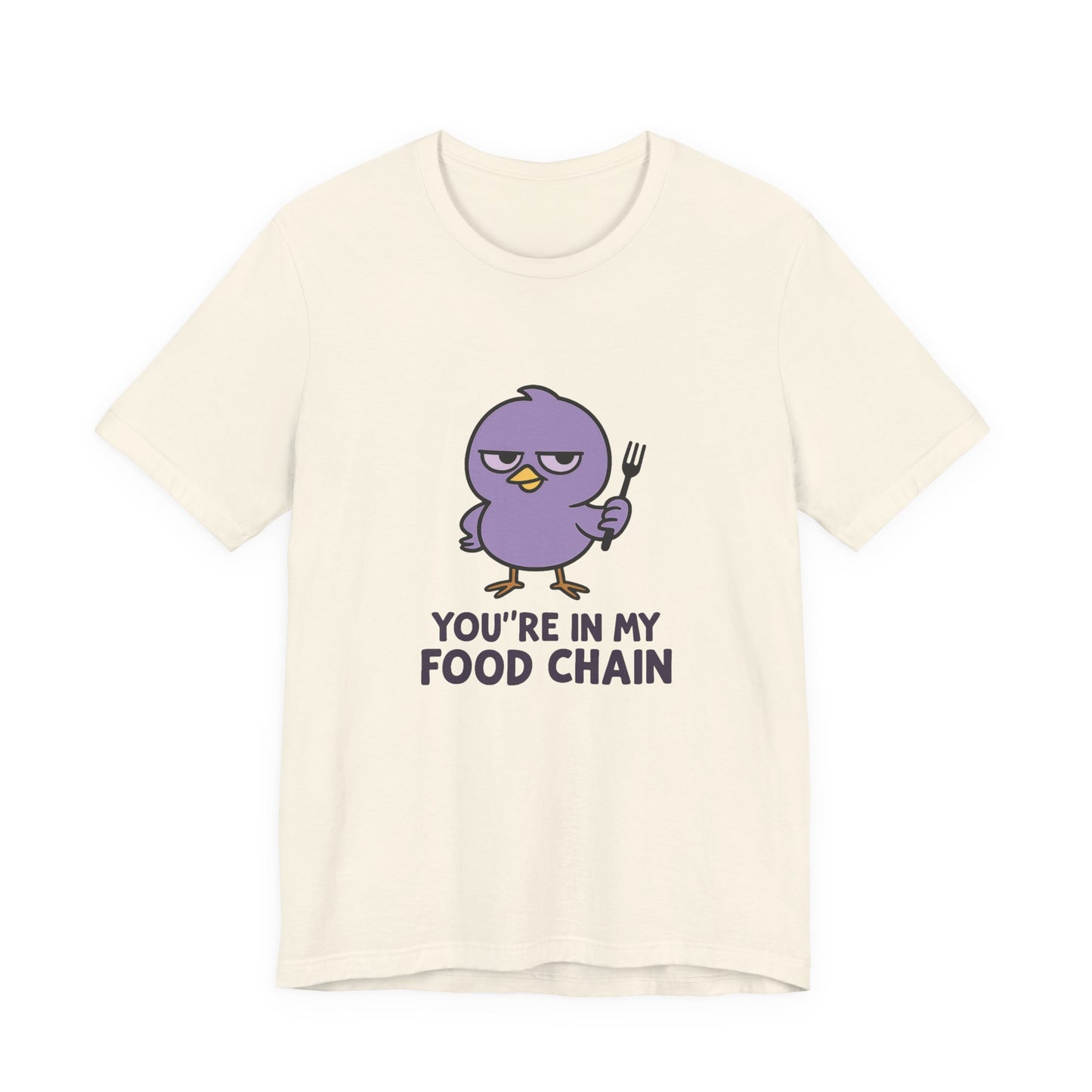 Funny Food Chain T-Shirt, Unisex Tee, Humorous Gift, Casual Wear, Bird Graphic Tee, Suitable for Birthdays, Comedy Enthusiasts