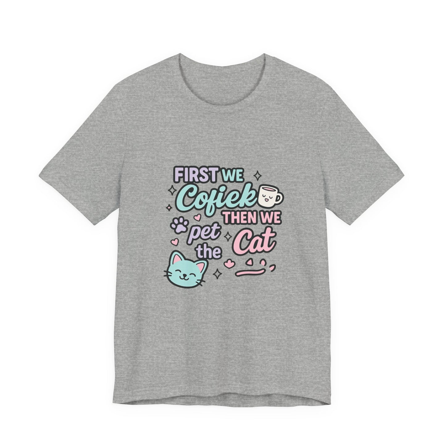 Cute Cat Lover Tee, Coffee Shirt, Pet Lover Gift, Animal Shirt, Cat Lover Apparel, Unisex T-Shirt
