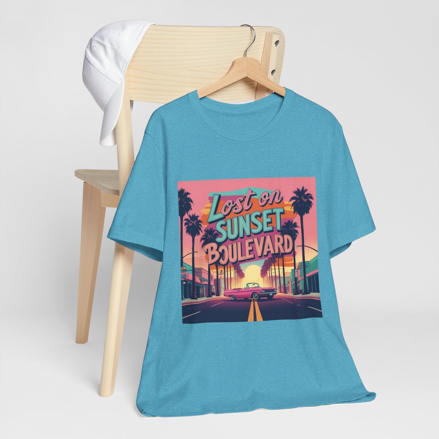 Retro Sunset Boulevard Tee - Unisex Jersey Short Sleeve T-Shirt, Vintage Vibe, Perfect for Summer, Road Trip Gift, Casual Wear, Beach Days