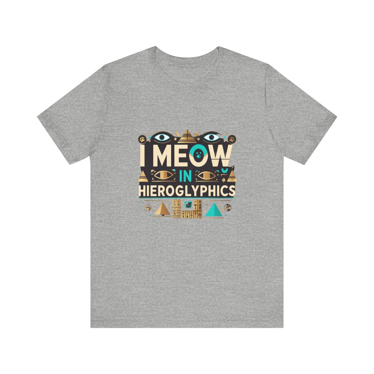 Egyptian Cat Humor Tee - I Meow in Hieroglyphics, Funny Apparel for Cat Lovers, Gift for Pet Owners, Cute Shirt, Animal T-Shirt