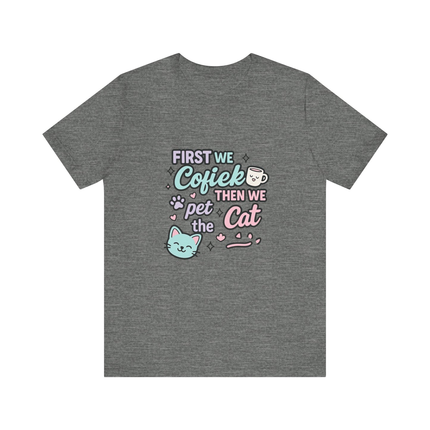 Cute Cat Lover Tee, Coffee Shirt, Pet Lover Gift, Animal Shirt, Cat Lover Apparel, Unisex T-Shirt