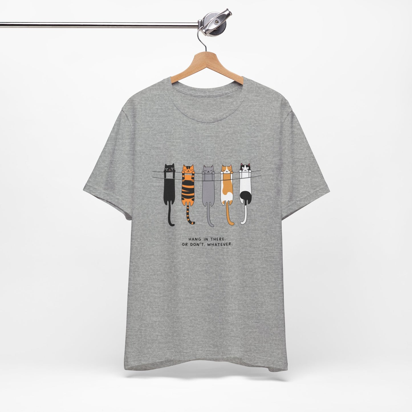 Cute Cat Motivation Tee, Hang in There T-Shirt, Funny Cat Shirt, Gift for Cat Lovers, Unisex Animal Tee